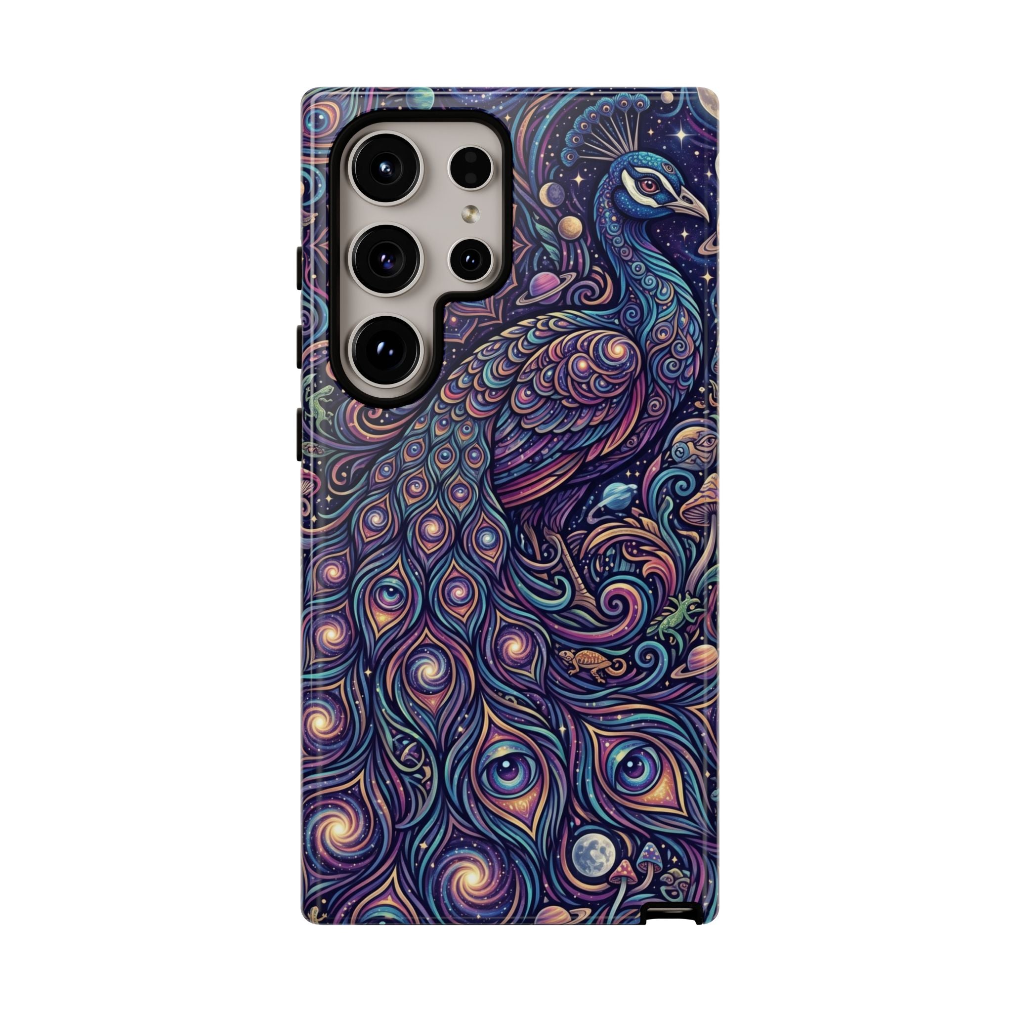 Peacock Mandala Phone Case — Protective Tough Case with Mystic Boho Design