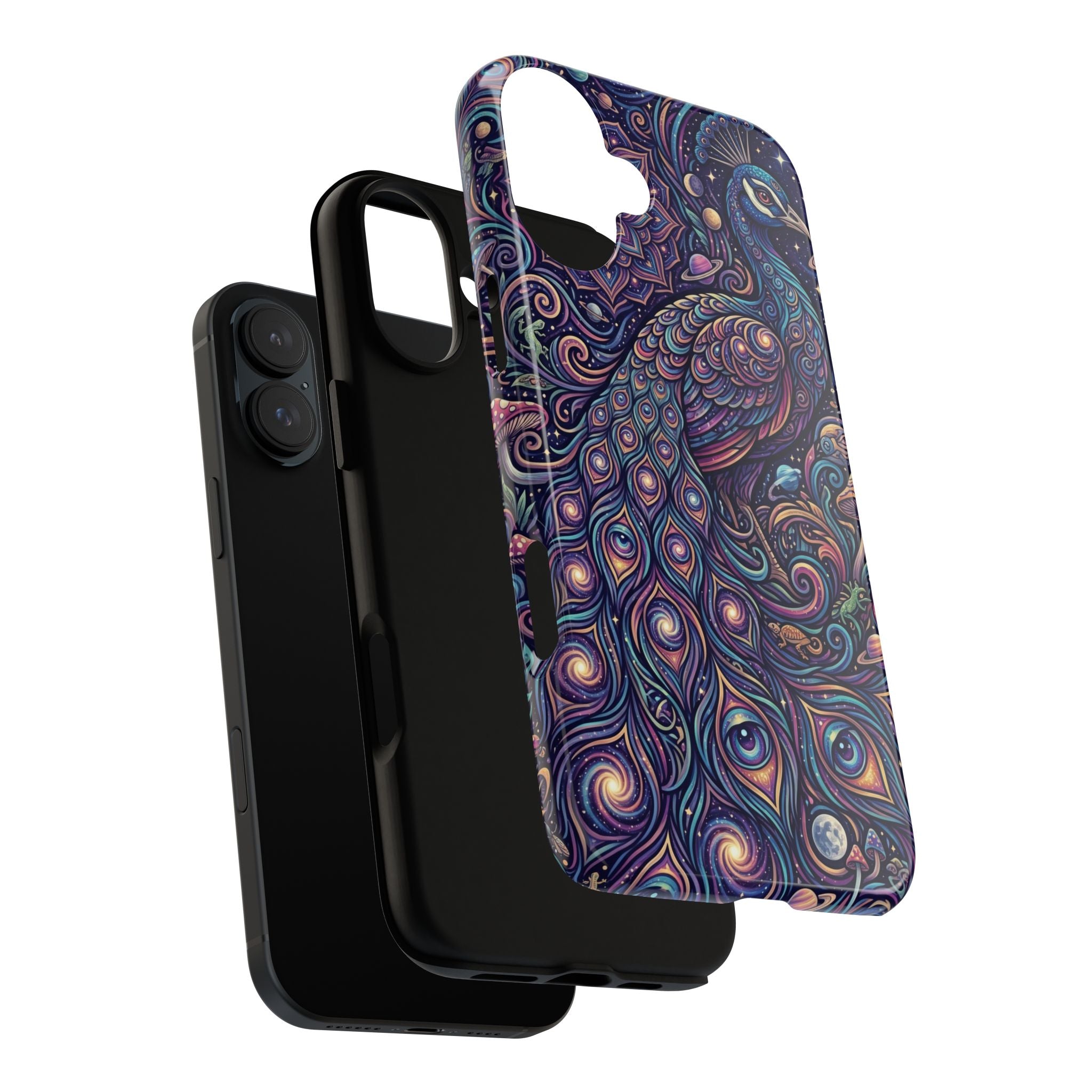 Peacock Mandala Phone Case — Protective Tough Case with Mystic Boho Design