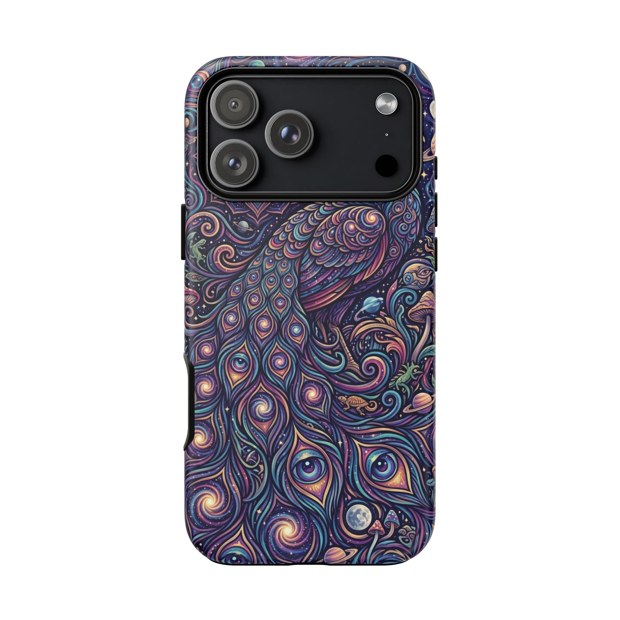 Peacock Mandala Phone Case — Protective Tough Case with Mystic Boho Design