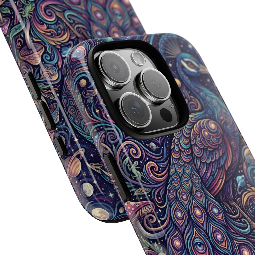 Peacock Mandala Phone Case — Protective Tough Case with Mystic Boho Design
