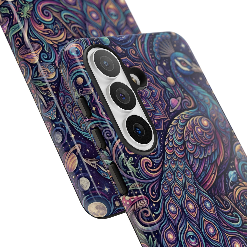 Peacock Mandala Phone Case — Protective Tough Case with Mystic Boho Design