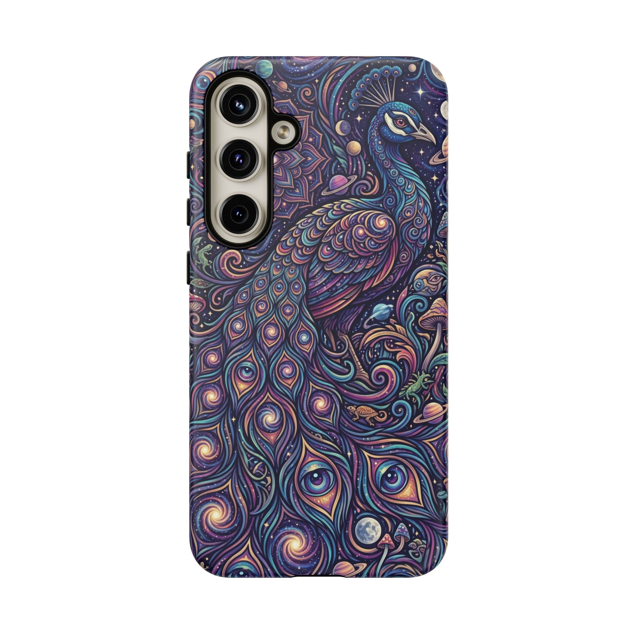 Peacock Mandala Phone Case — Protective Tough Case with Mystic Boho Design