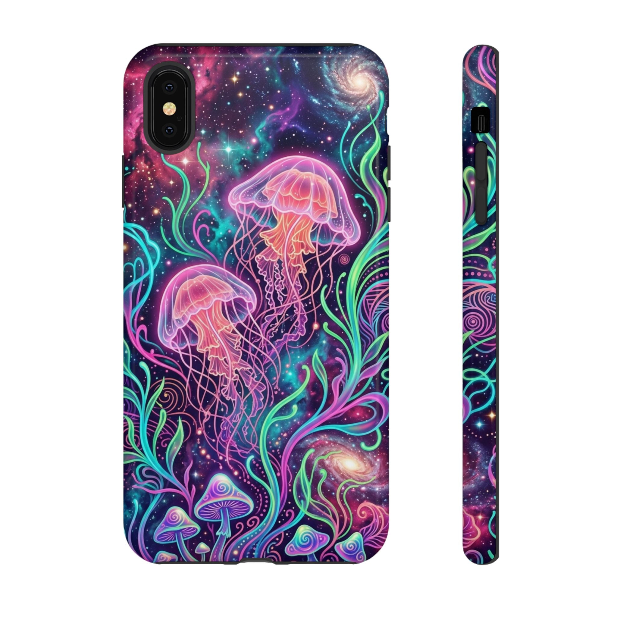 Jellyfish Galaxy Phone Case – Neon Sea Mushroom Tough Case