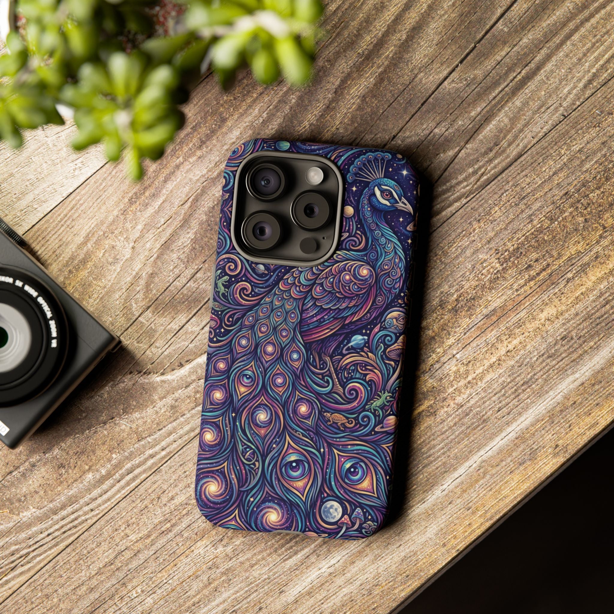 Peacock Mandala Phone Case — Protective Tough Case with Mystic Boho Design