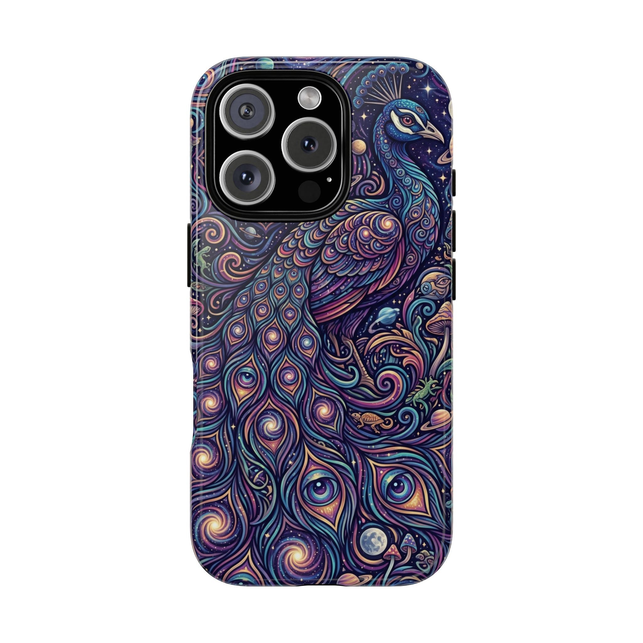 Peacock Mandala Phone Case — Protective Tough Case with Mystic Boho Design