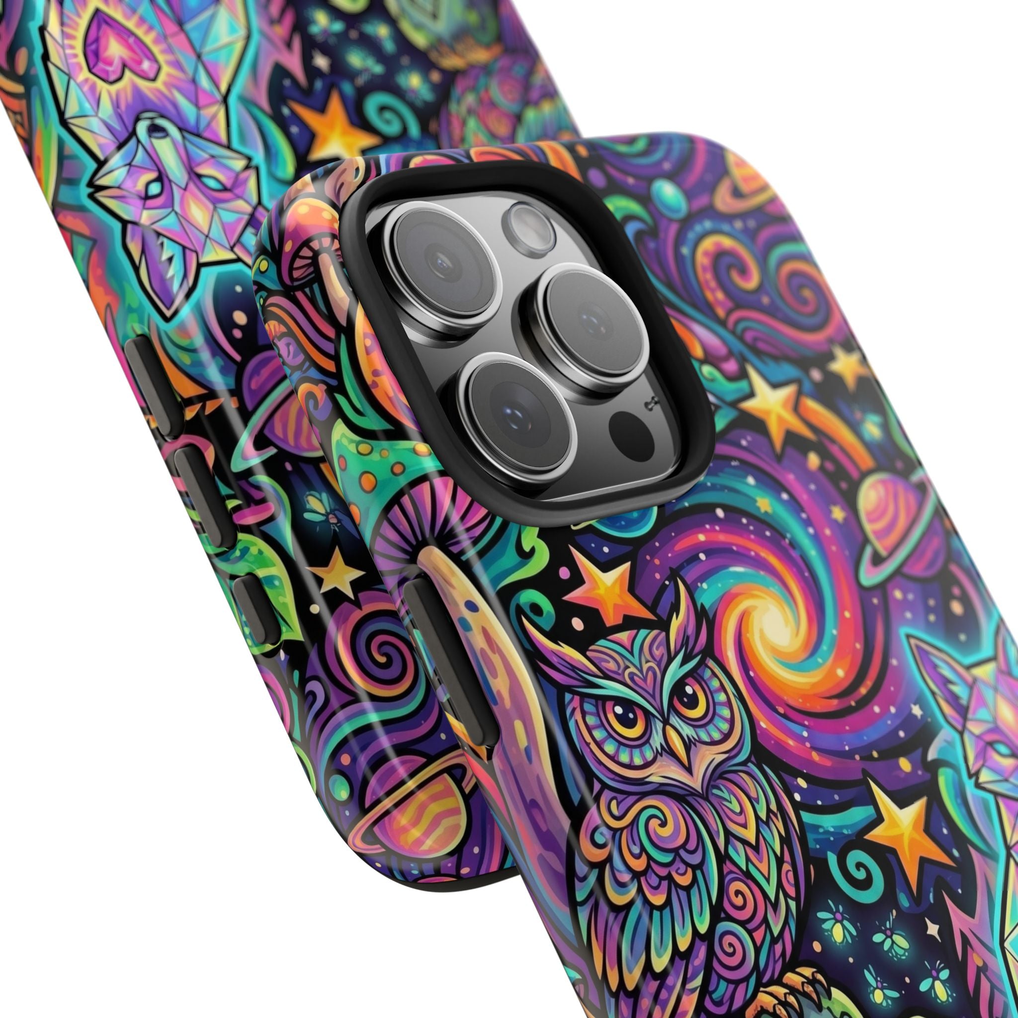 Psychedelic Owl/Wolf Tough Phone Cases