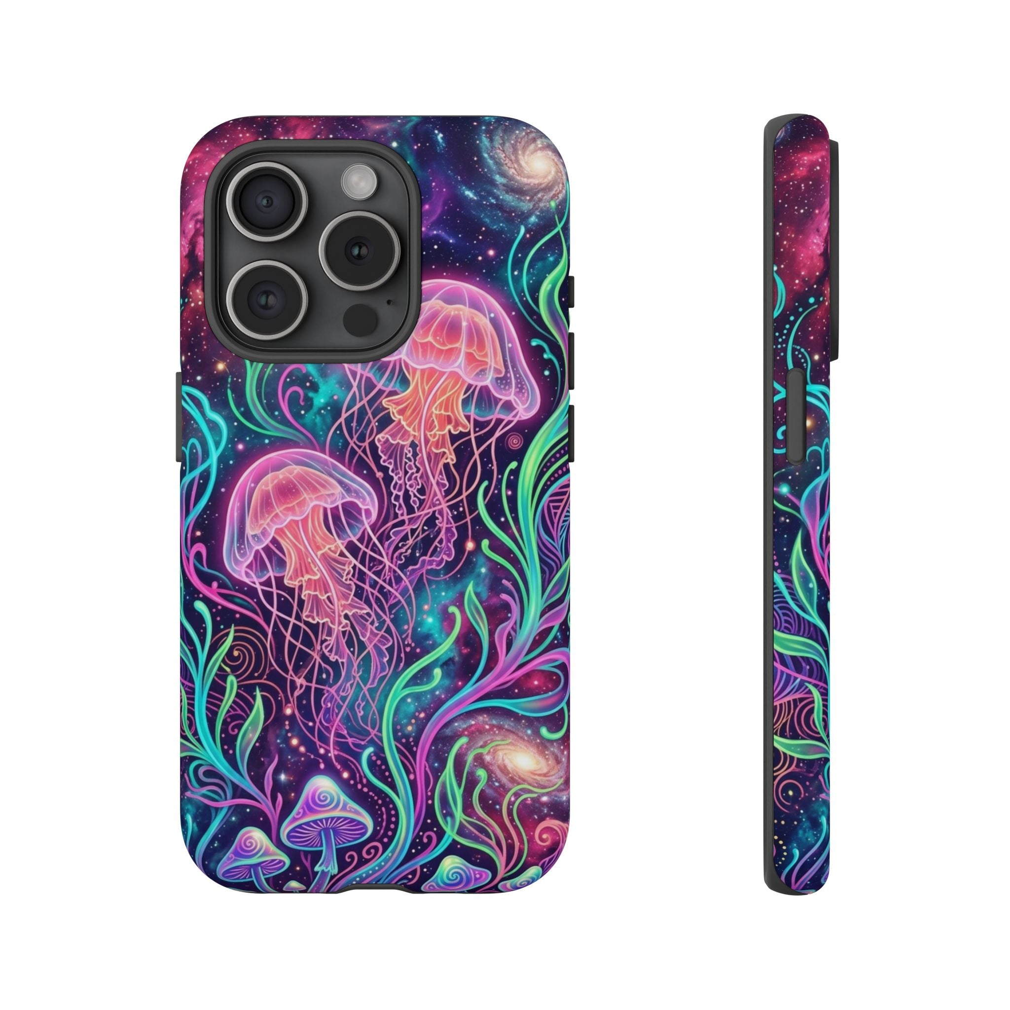 Jellyfish Galaxy Phone Case – Neon Sea Mushroom Tough Case