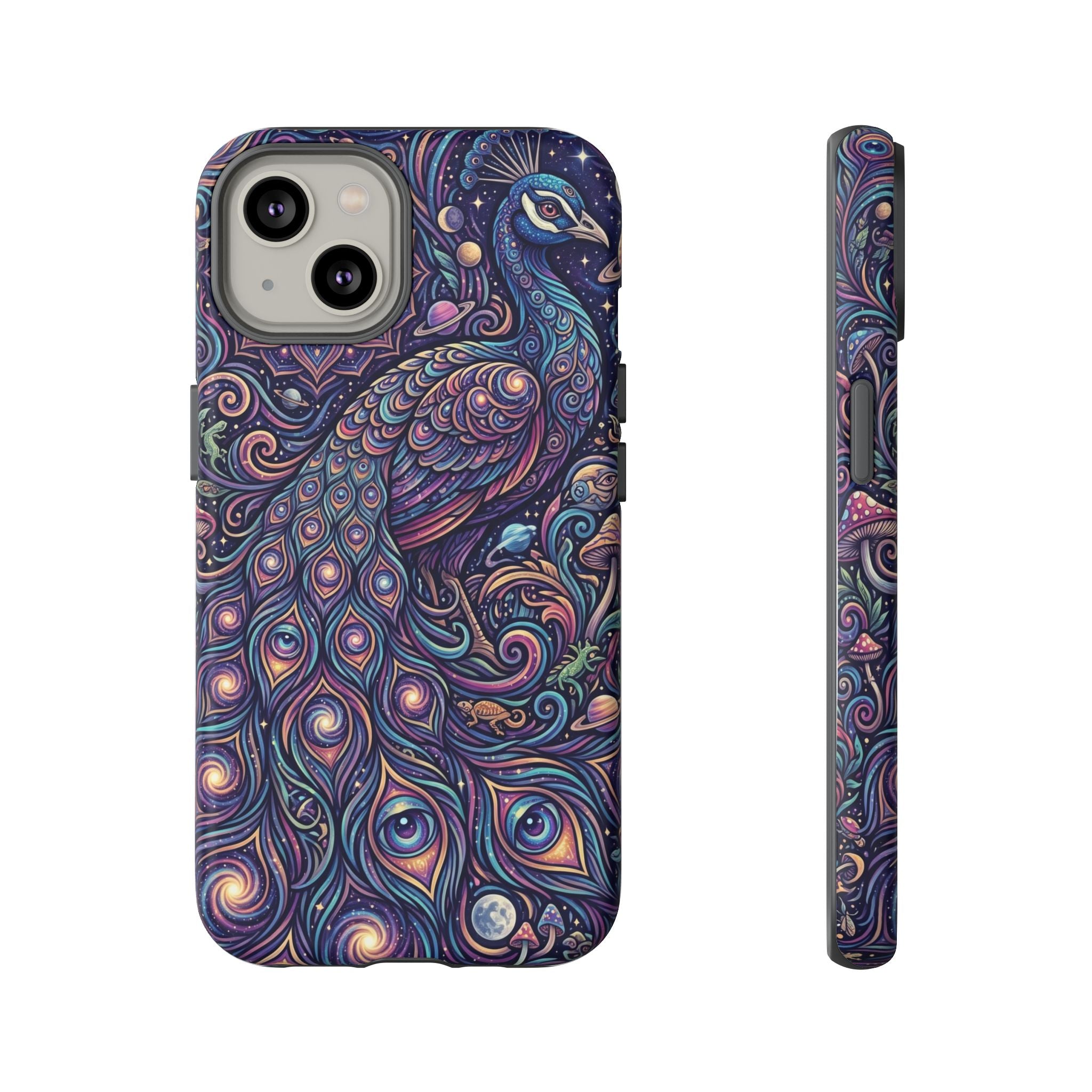Peacock Mandala Phone Case — Protective Tough Case with Mystic Boho Design