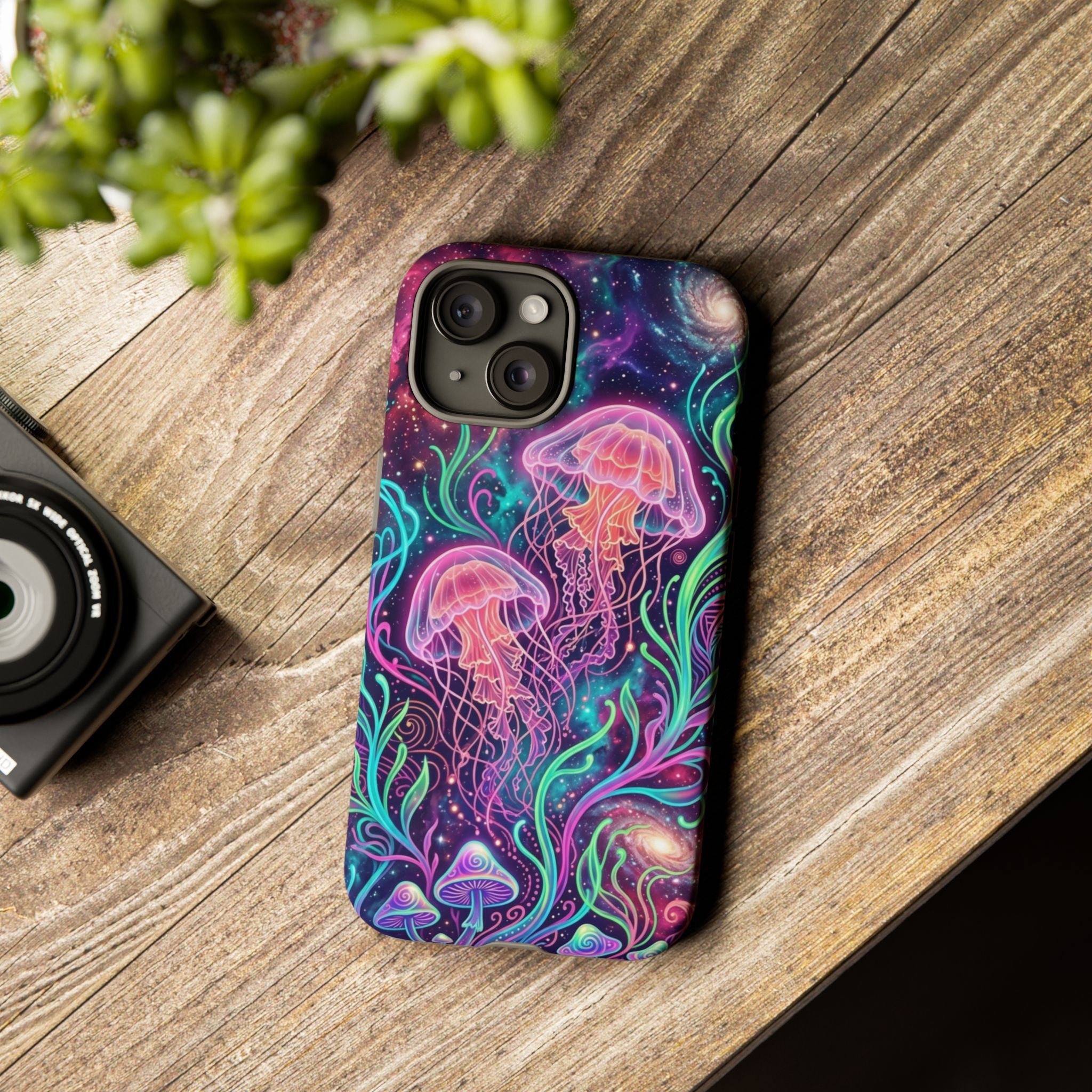 Jellyfish Galaxy Phone Case – Neon Sea Mushroom Tough Case
