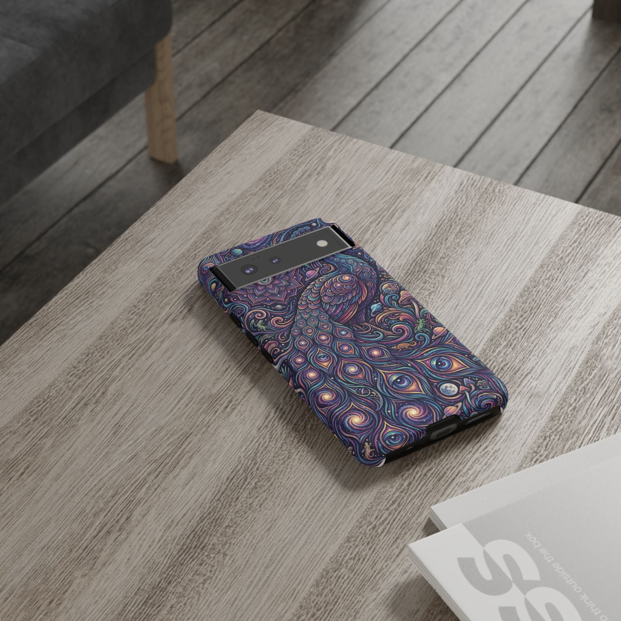 Peacock Mandala Phone Case — Protective Tough Case with Mystic Boho Design