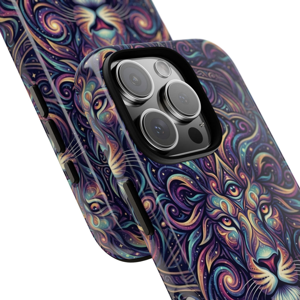 Lion Mandala Phone Case — Psychedelic Swirl Protective Cover