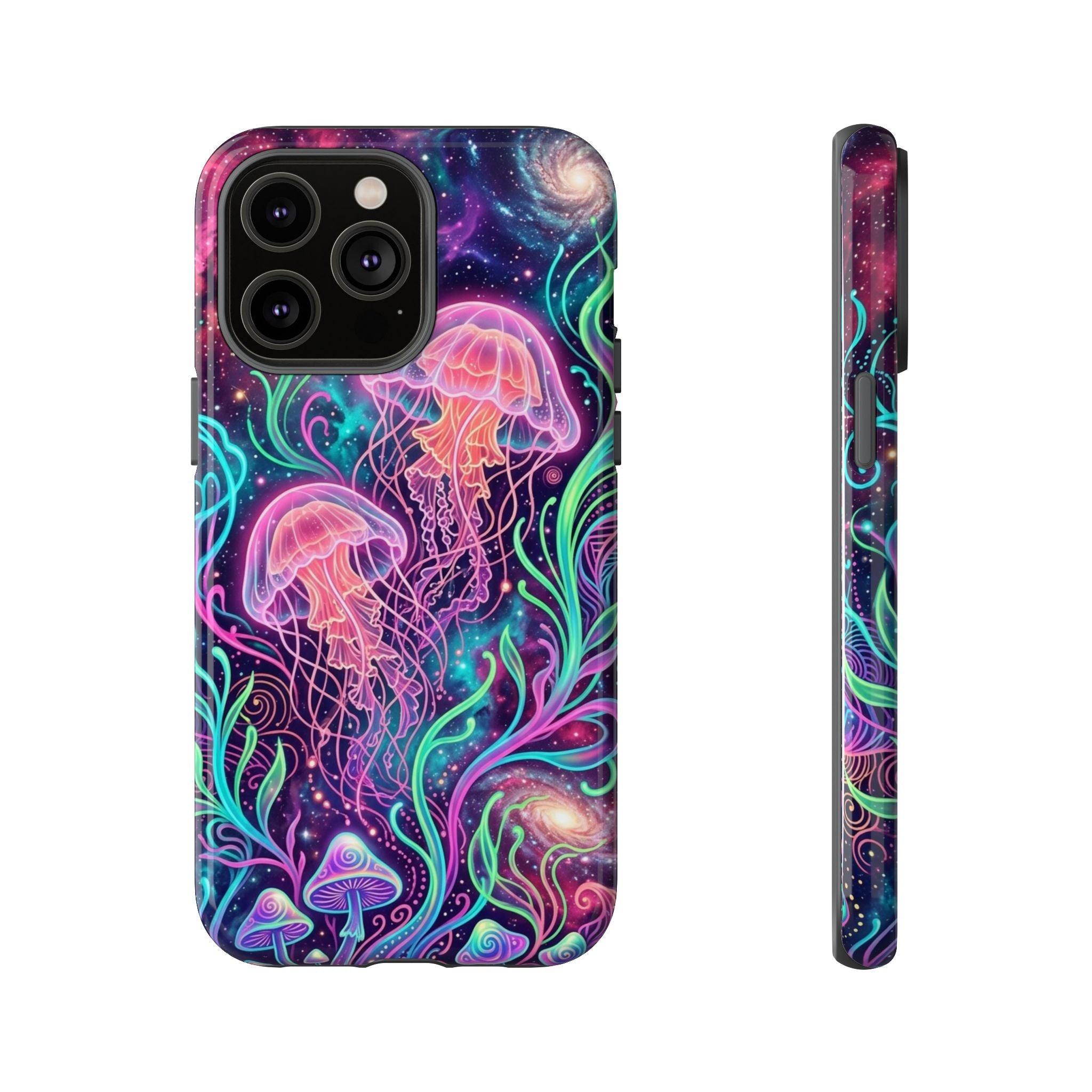 Jellyfish Galaxy Phone Case – Neon Sea Mushroom Tough Case