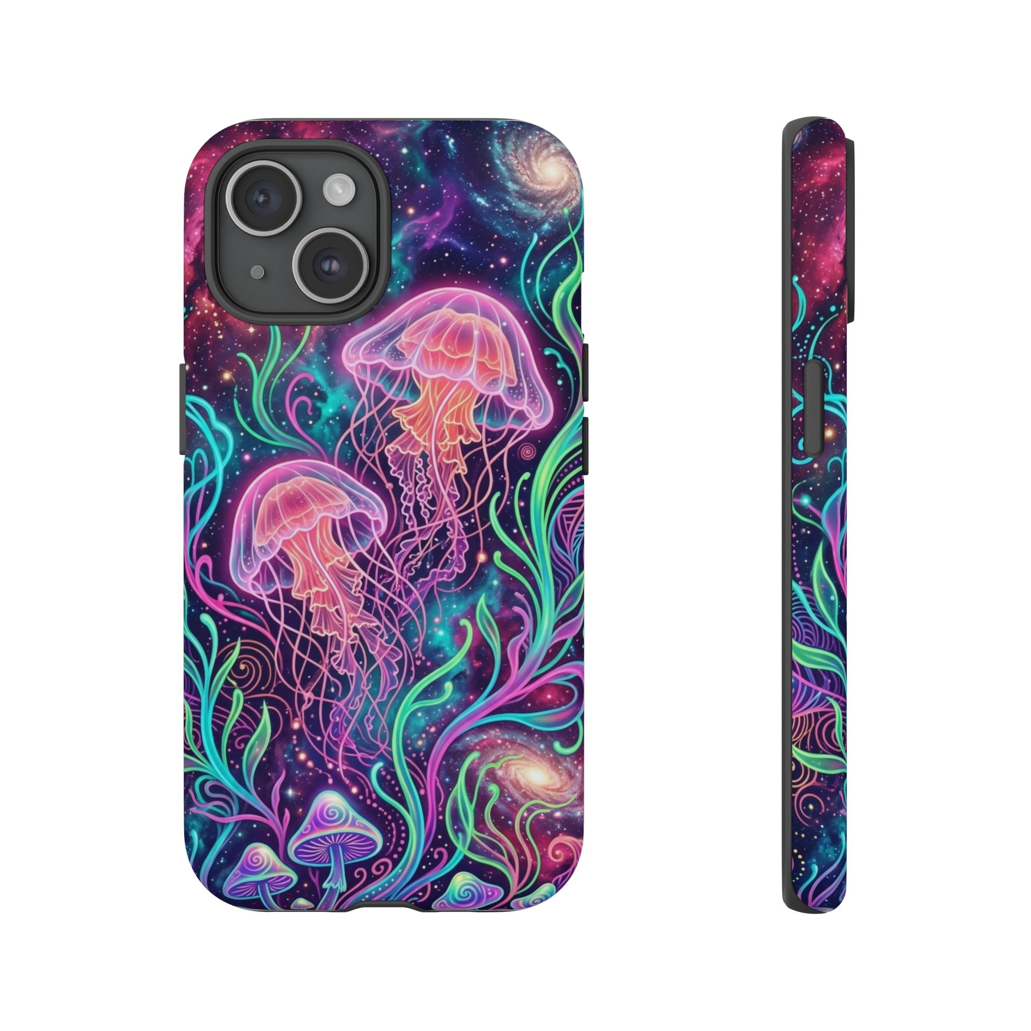Jellyfish Galaxy Phone Case – Neon Sea Mushroom Tough Case