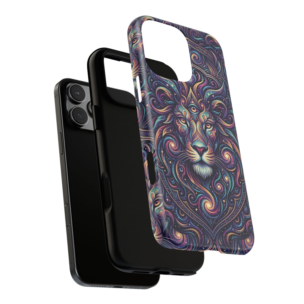 Lion Mandala Phone Case — Psychedelic Swirl Protective Cover