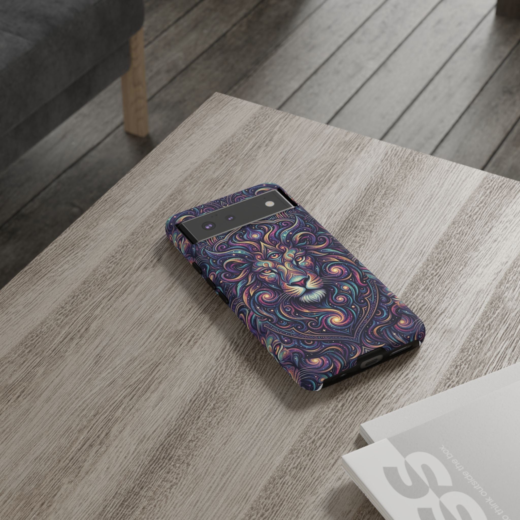 Lion Mandala Phone Case — Psychedelic Swirl Protective Cover