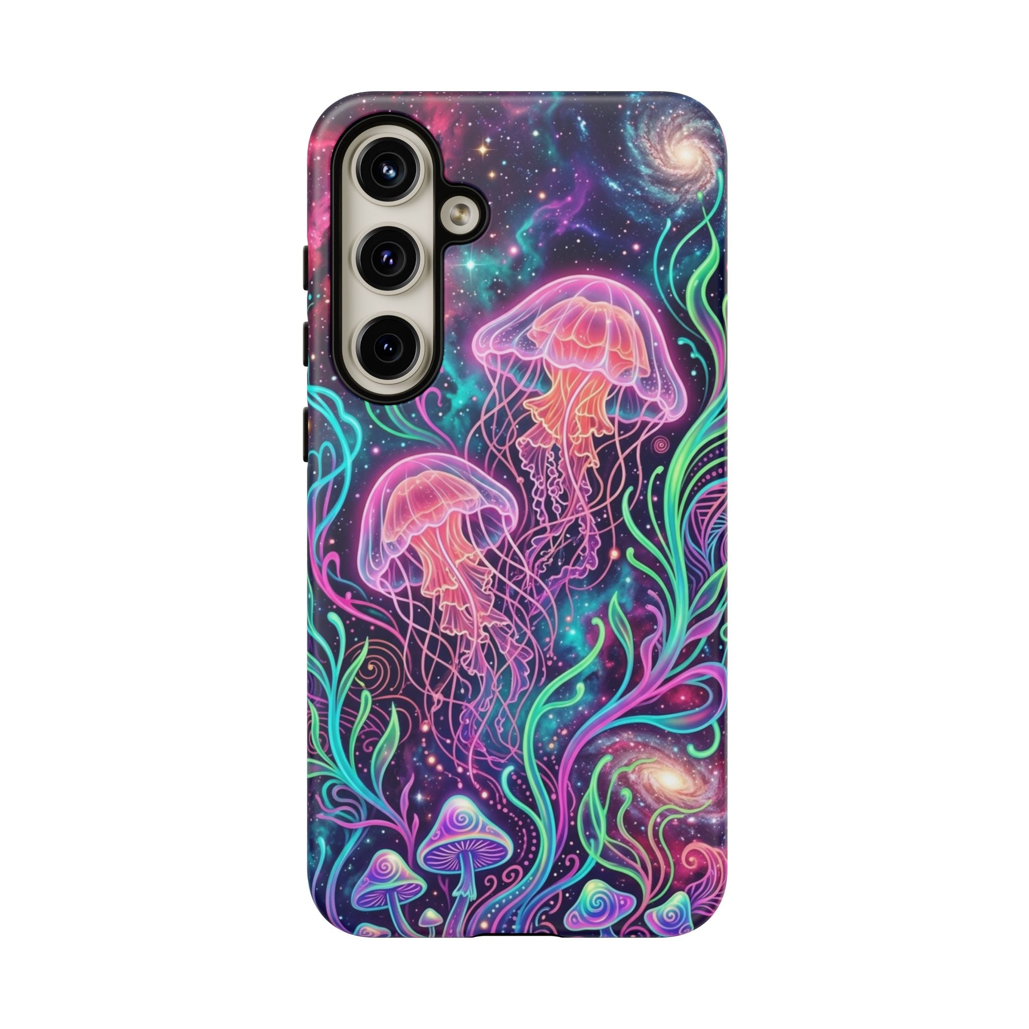 Jellyfish Galaxy Phone Case – Neon Sea Mushroom Tough Case
