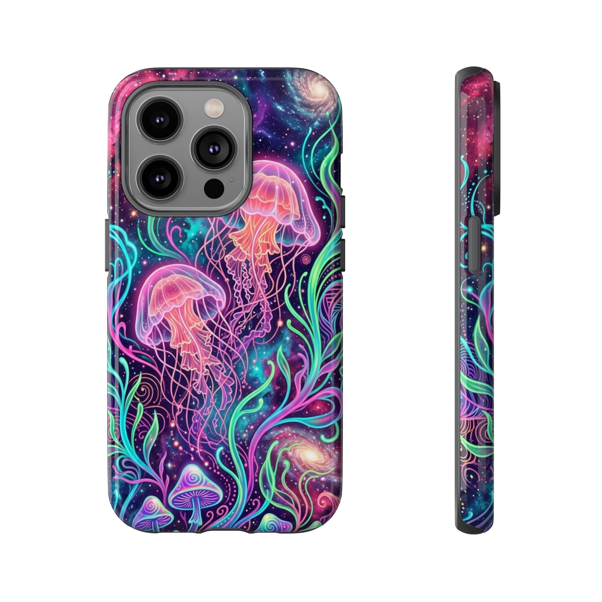 Jellyfish Galaxy Phone Case – Neon Sea Mushroom Tough Case