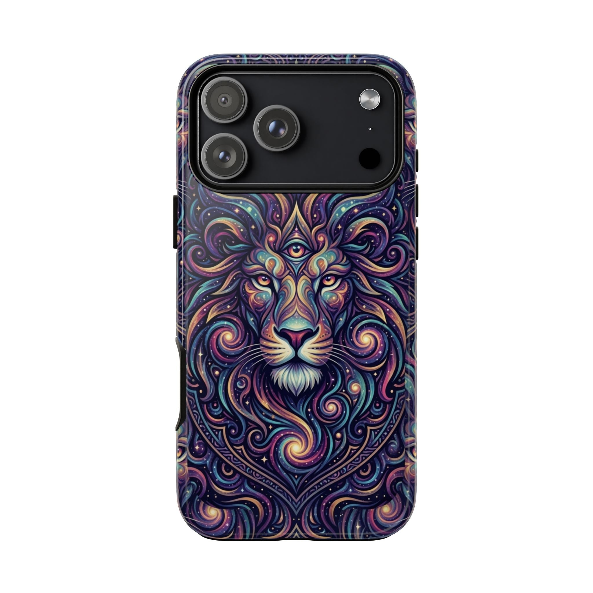 Lion Mandala Phone Case — Psychedelic Swirl Protective Cover