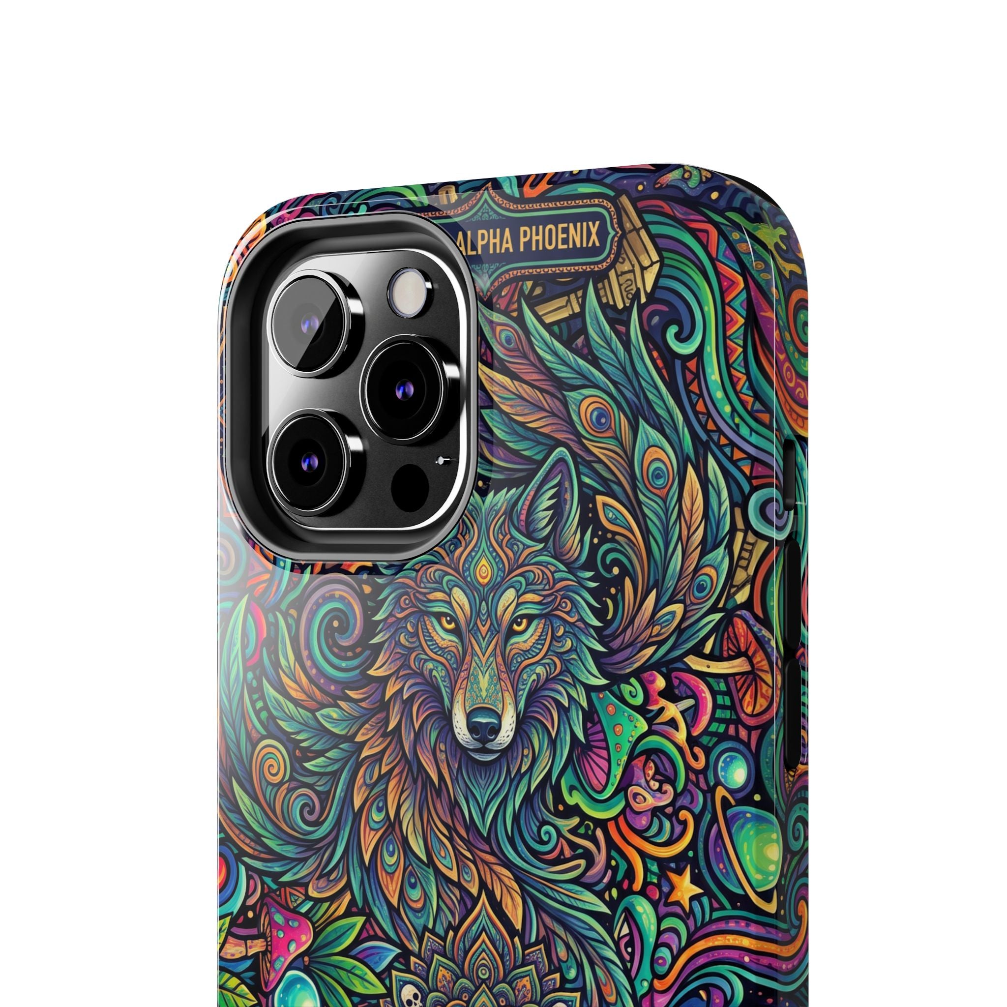 Wolf Mandala Tough Phone Case — Boho Psychedelic Protective Phone Cover