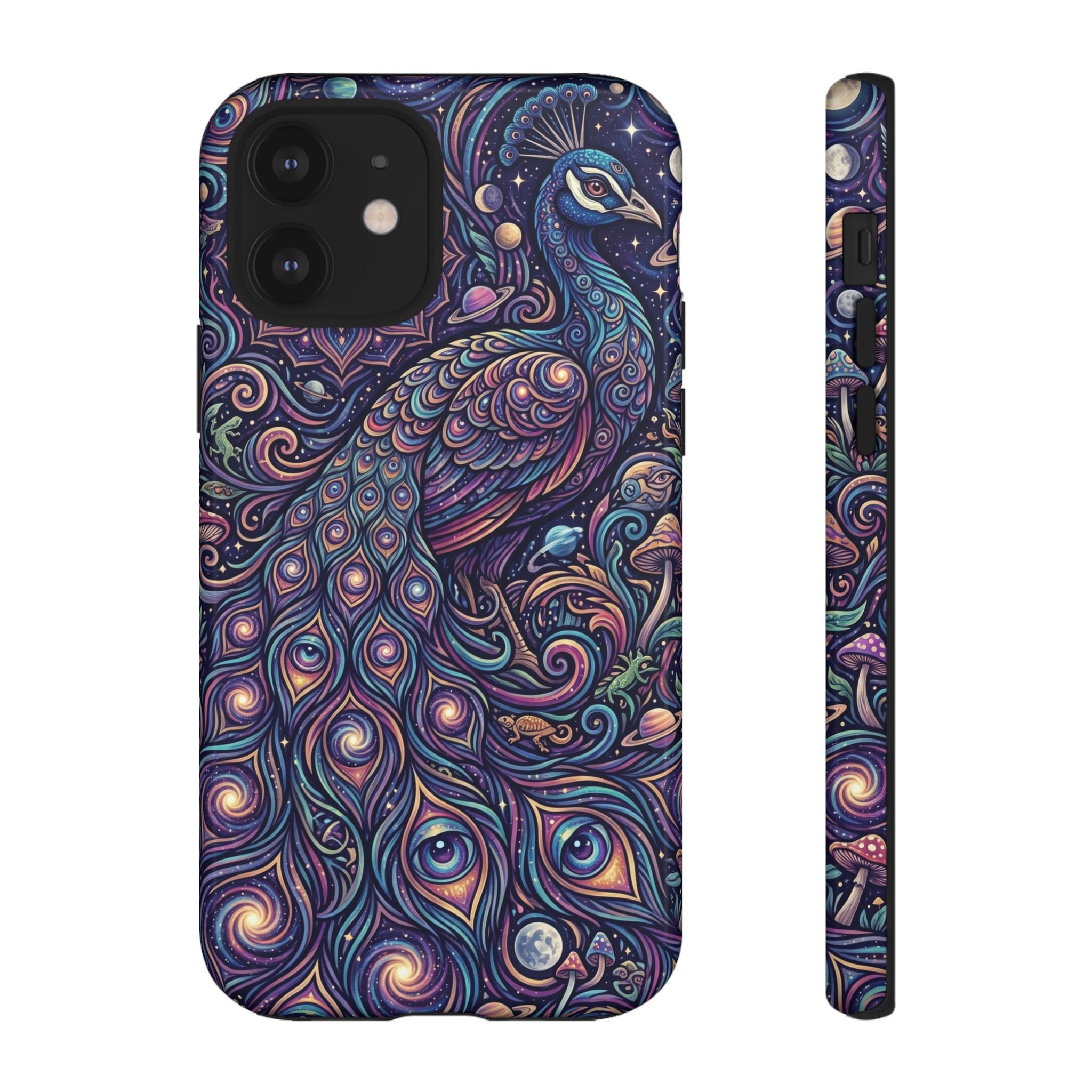 Peacock Mandala Phone Case — Protective Tough Case with Mystic Boho Design