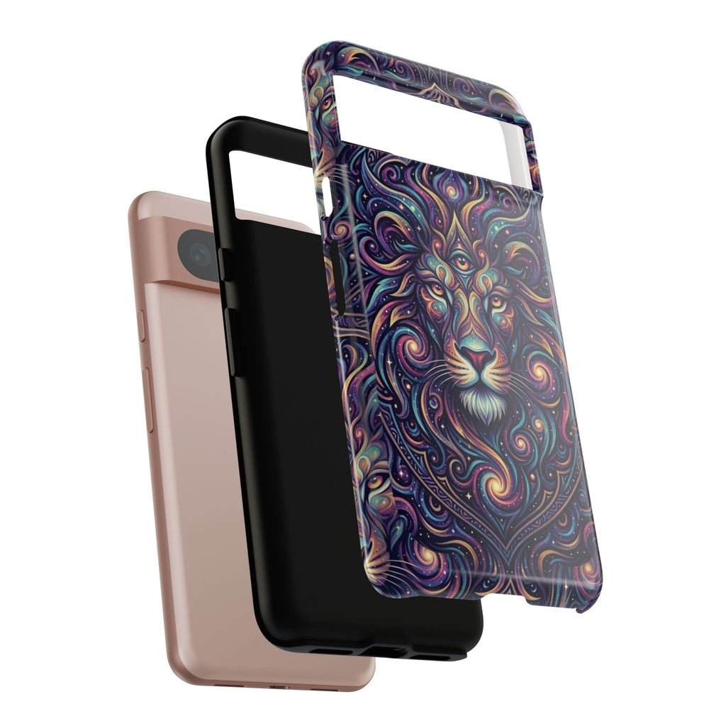 Lion Mandala Phone Case — Psychedelic Swirl Protective Cover