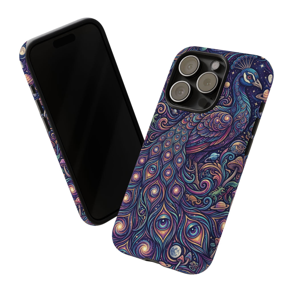 Peacock Mandala Phone Case — Protective Tough Case with Mystic Boho Design