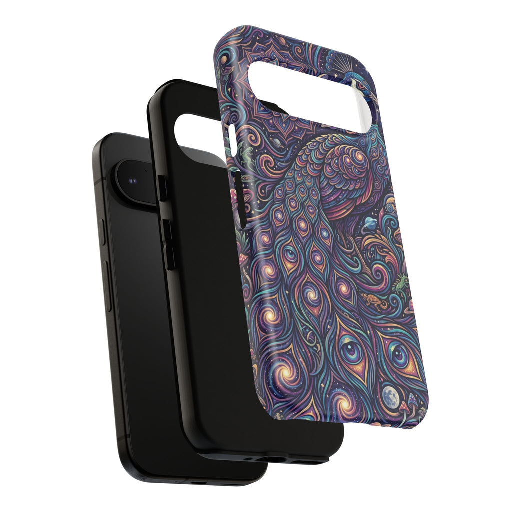 Peacock Mandala Phone Case — Protective Tough Case with Mystic Boho Design