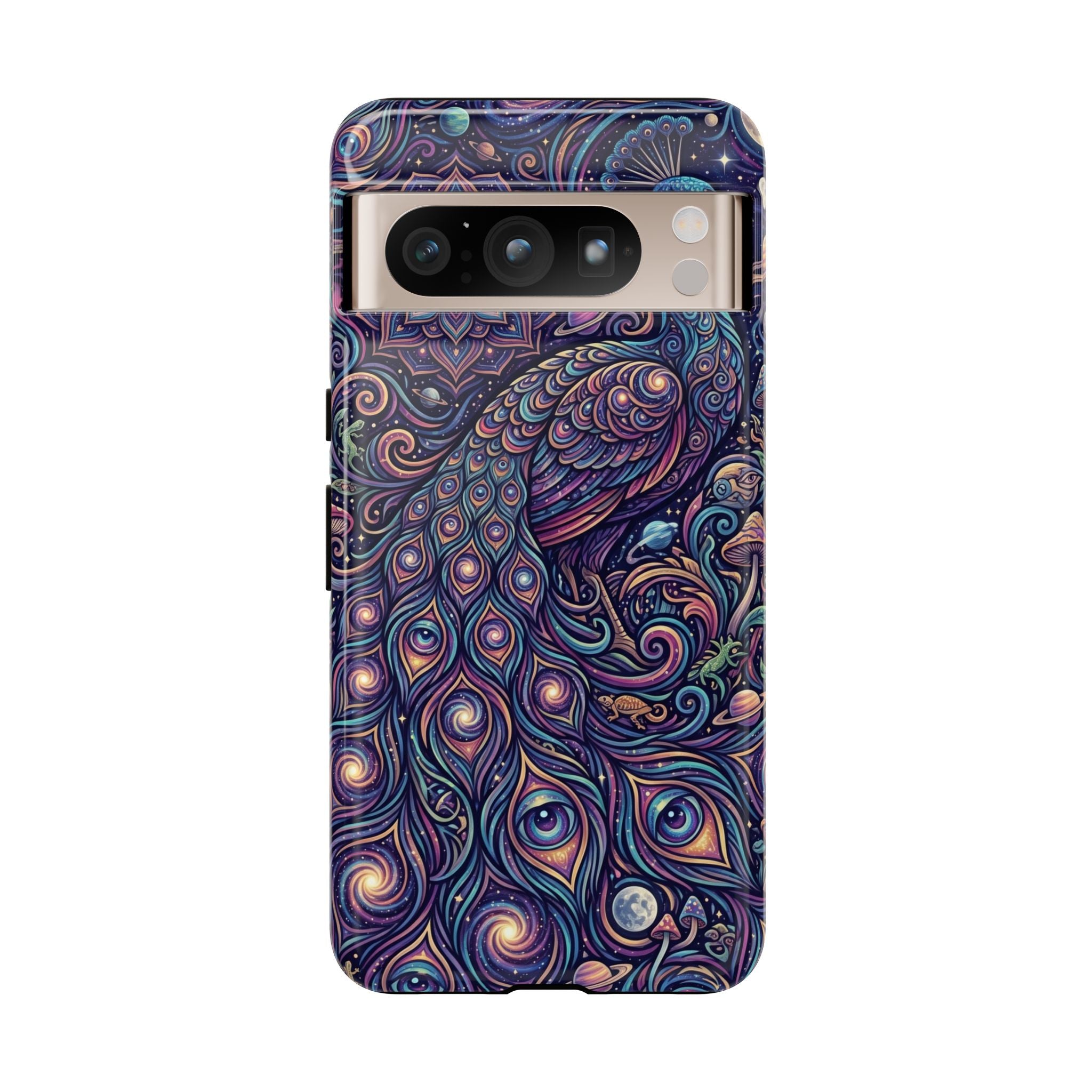 Peacock Mandala Phone Case — Protective Tough Case with Mystic Boho Design