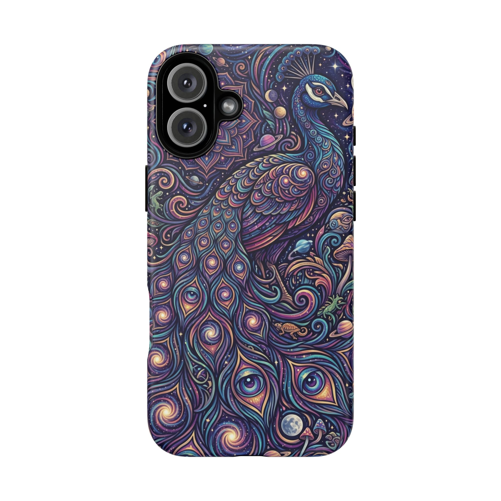 Peacock Mandala Phone Case — Protective Tough Case with Mystic Boho Design