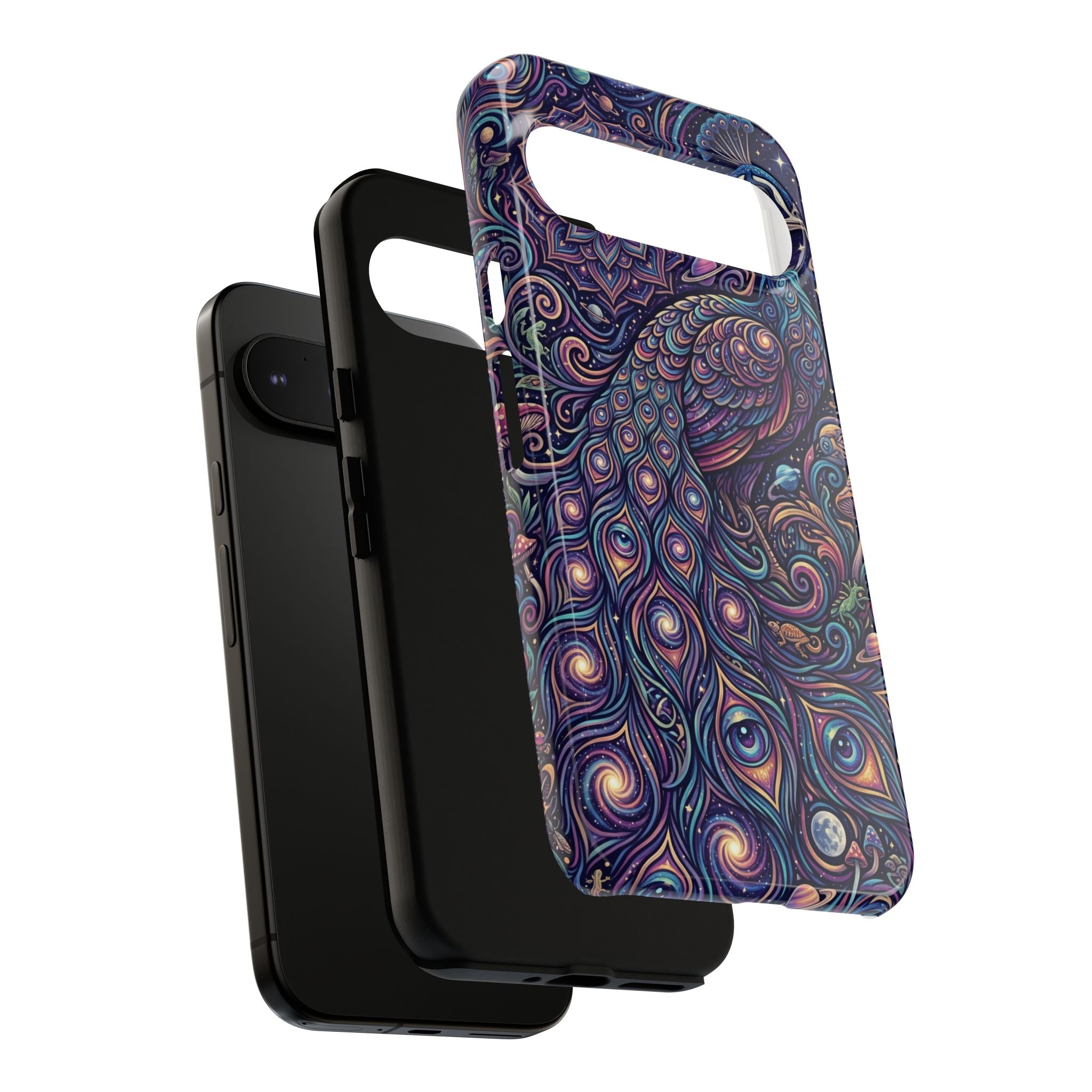Peacock Mandala Phone Case — Protective Tough Case with Mystic Boho Design