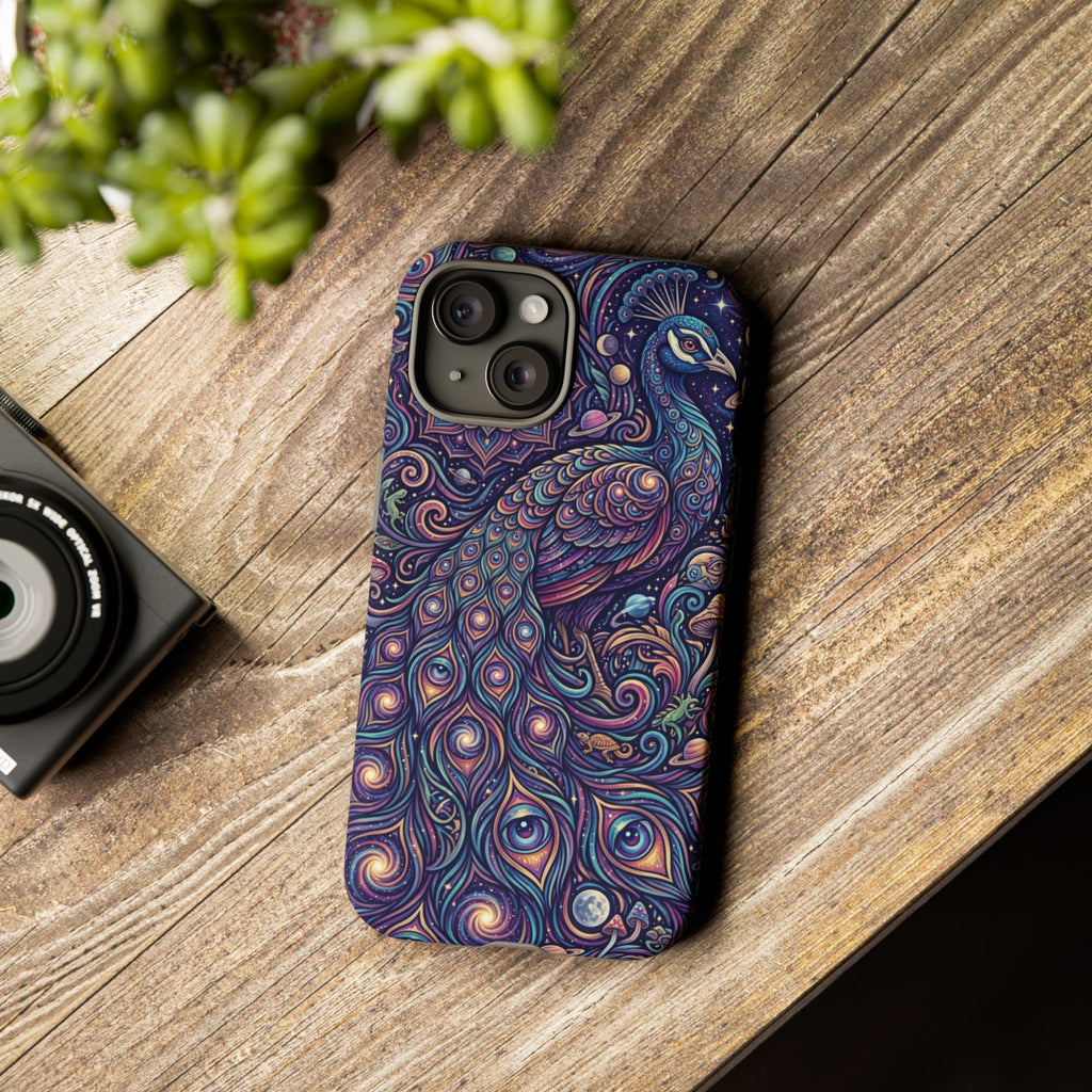 Peacock Mandala Phone Case — Protective Tough Case with Mystic Boho Design