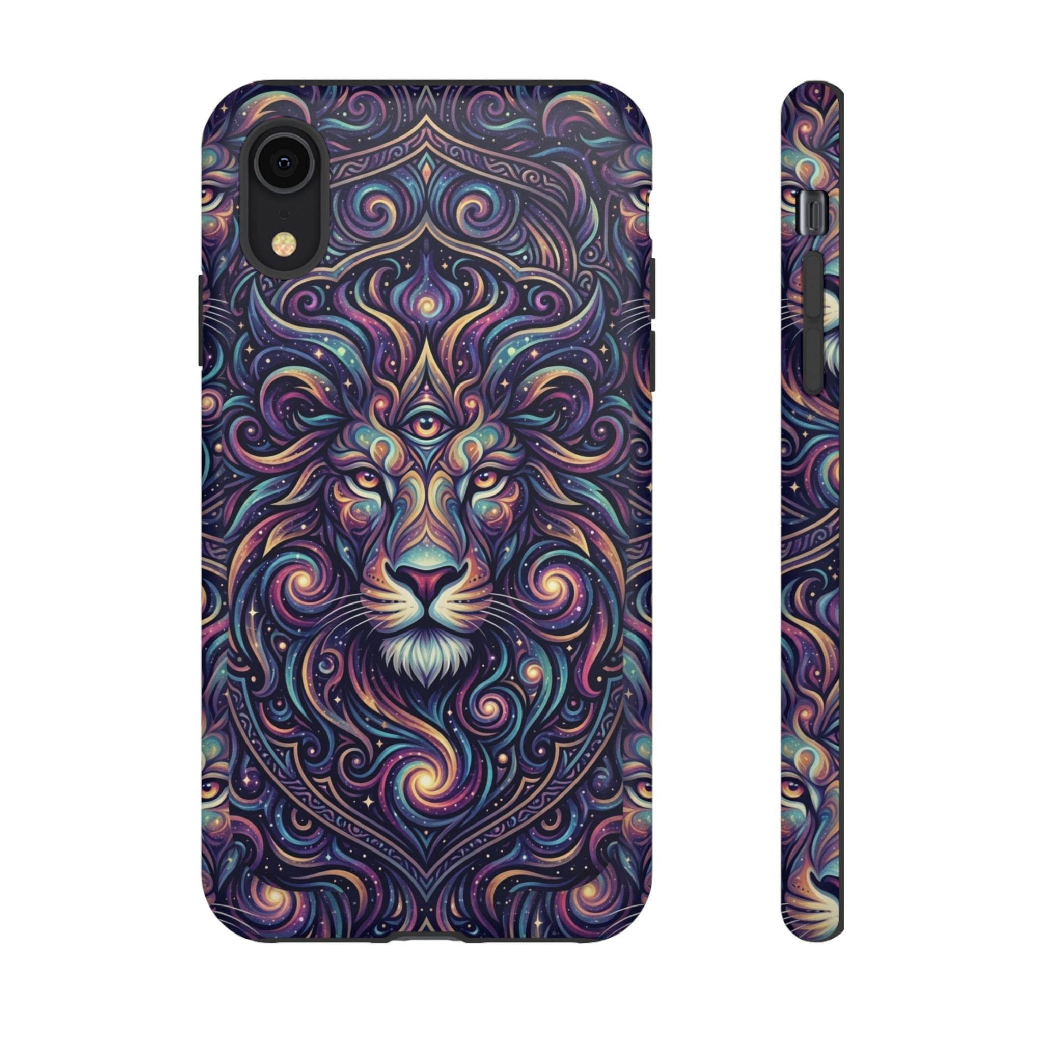 Lion Mandala Phone Case — Psychedelic Swirl Protective Cover
