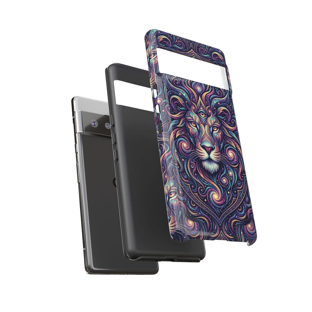 Lion Mandala Phone Case — Psychedelic Swirl Protective Cover