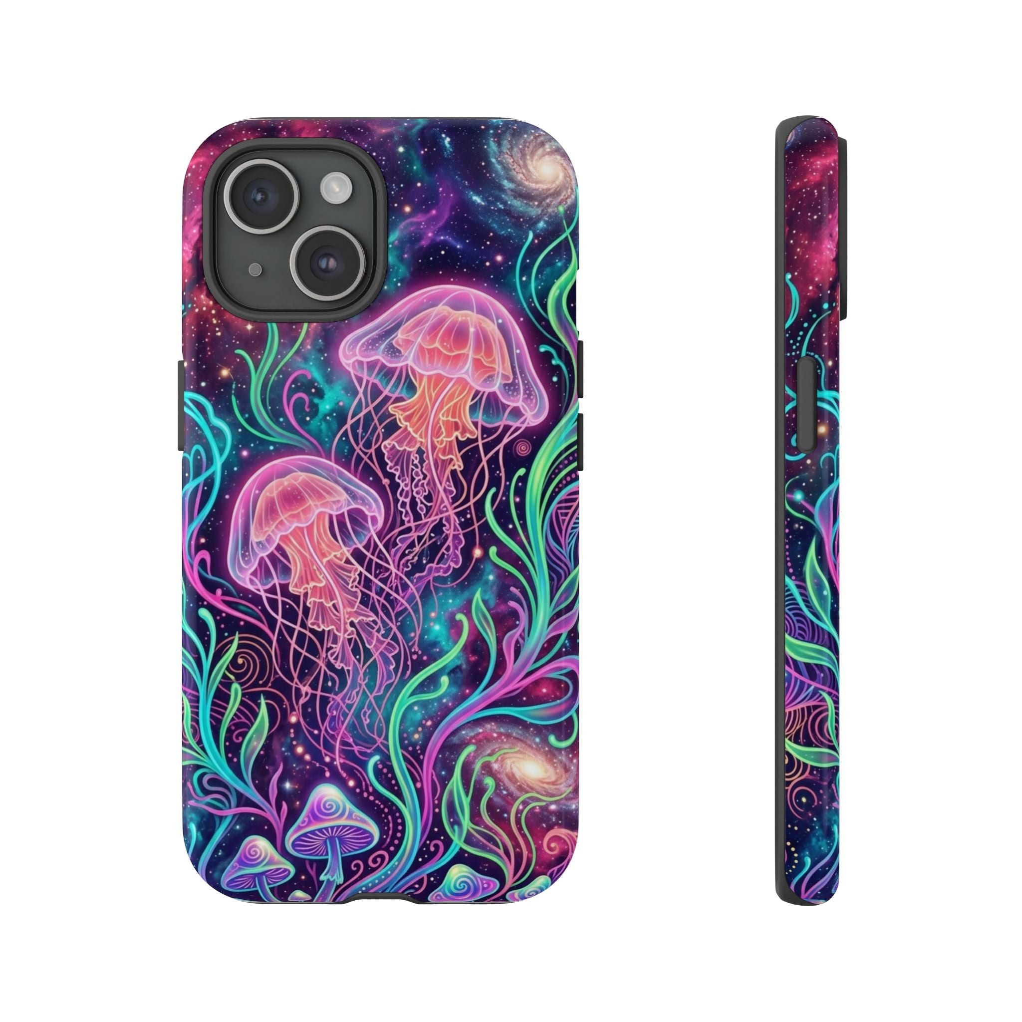 Jellyfish Galaxy Phone Case – Neon Sea Mushroom Tough Case