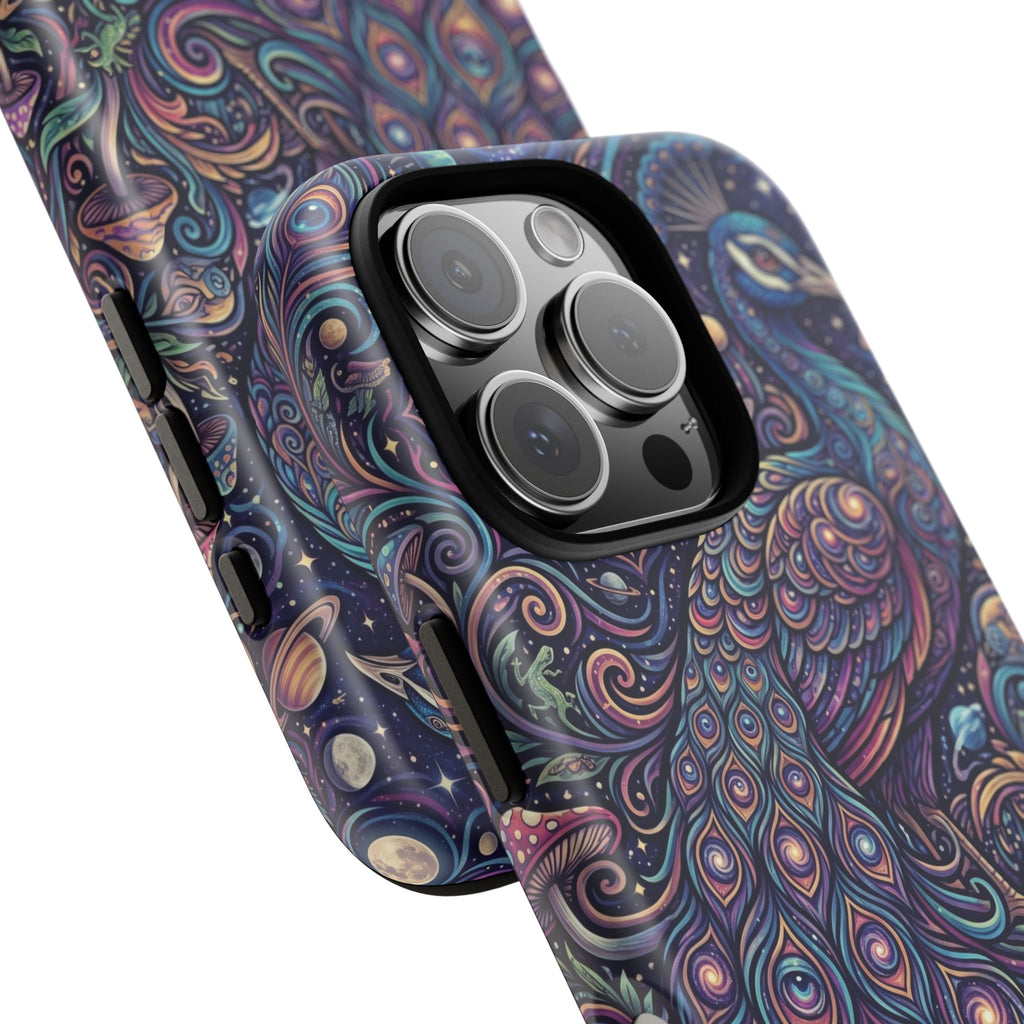 Peacock Mandala Phone Case — Protective Tough Case with Mystic Boho Design