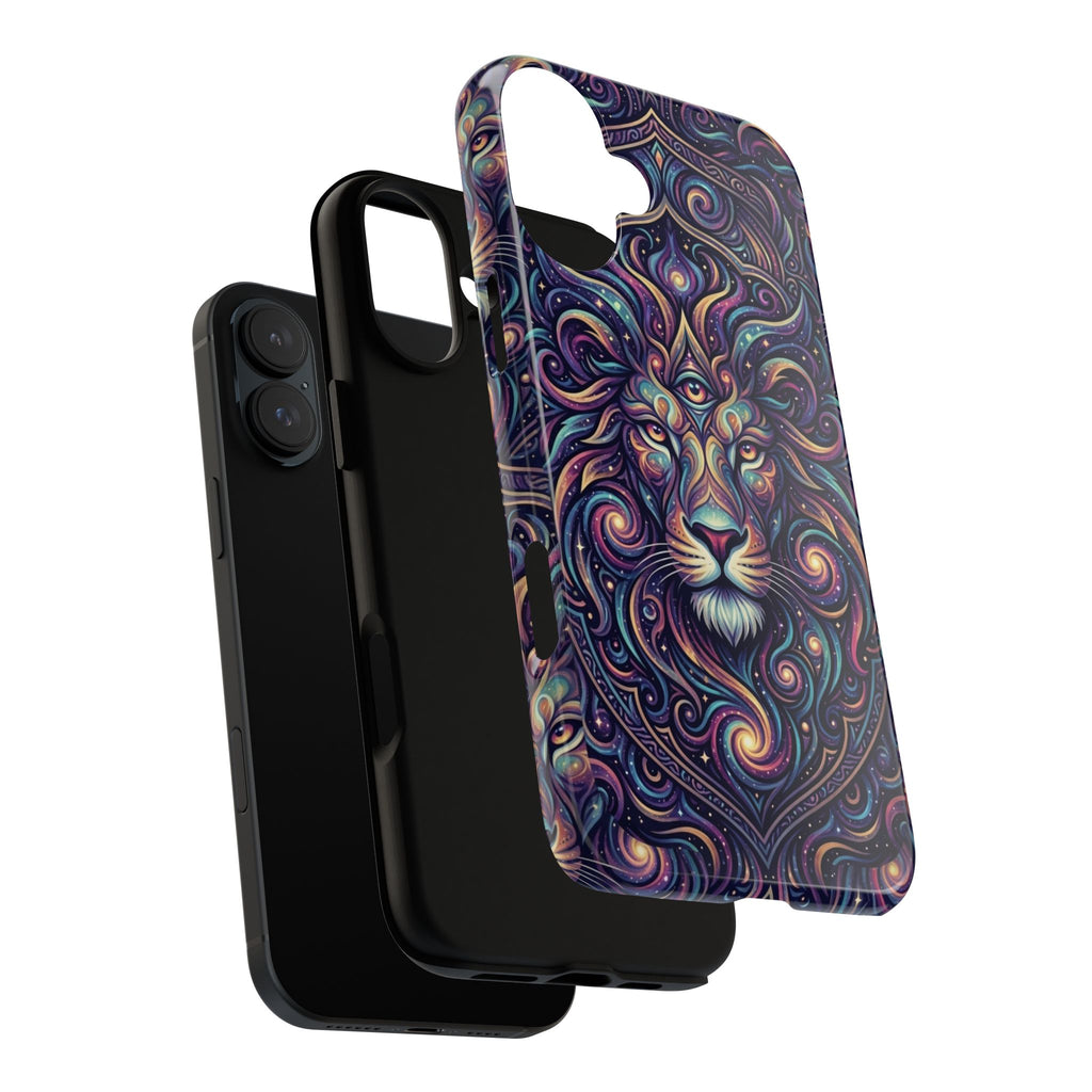 Lion Mandala Phone Case — Psychedelic Swirl Protective Cover