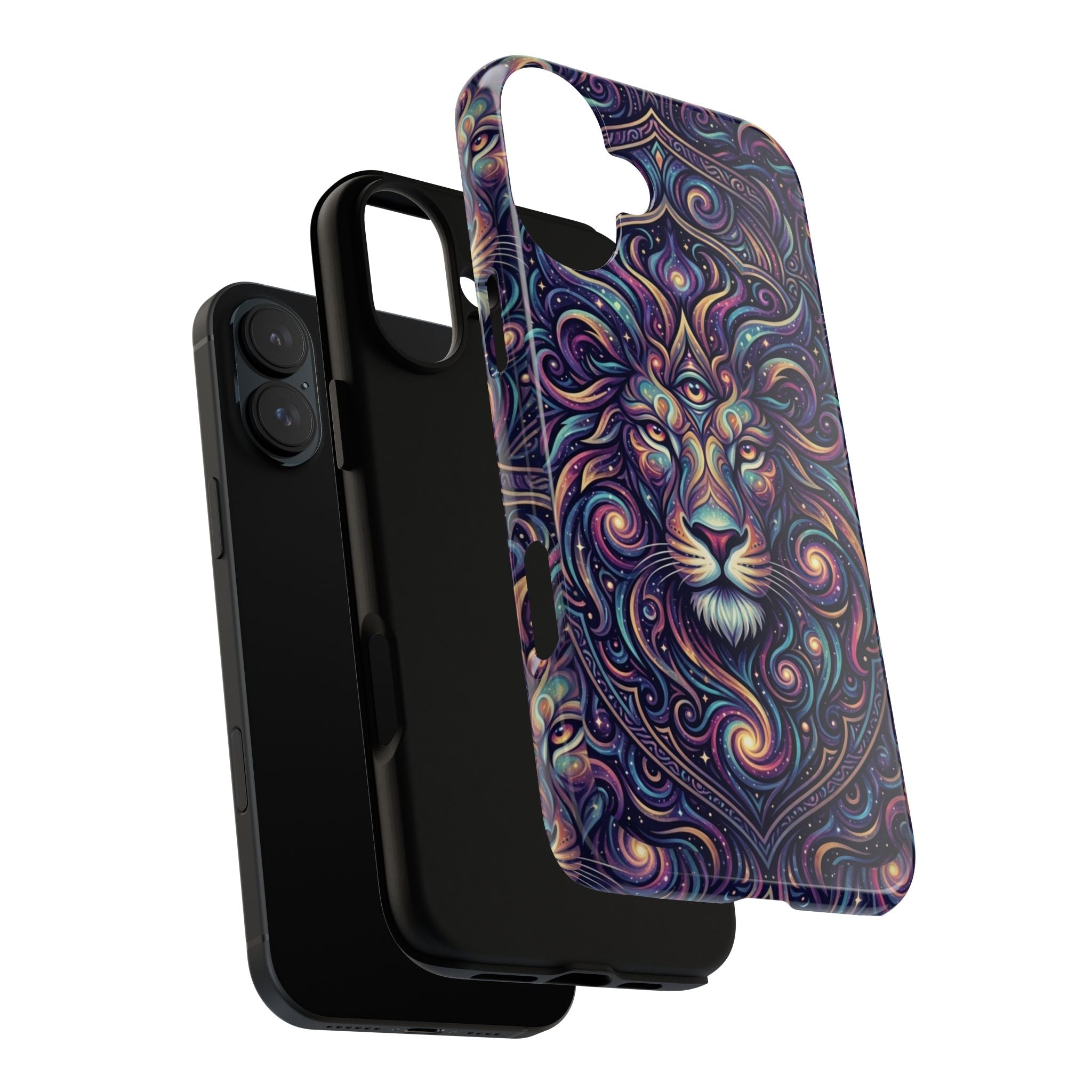 Lion Mandala Phone Case — Psychedelic Swirl Protective Cover