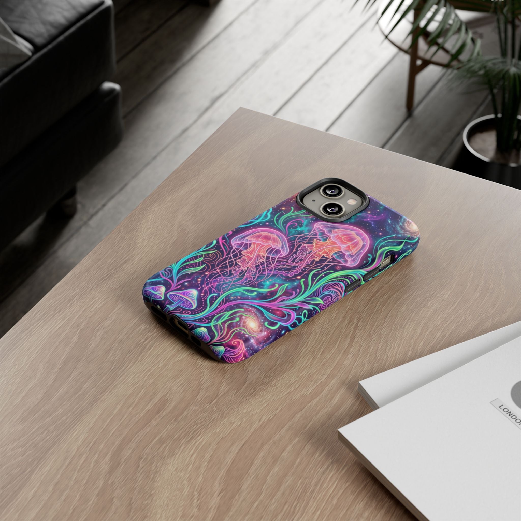 Jellyfish Galaxy Phone Case – Neon Sea Mushroom Tough Case