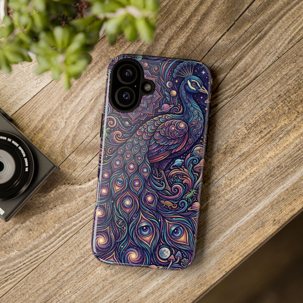 Peacock Mandala Phone Case — Protective Tough Case with Mystic Boho Design
