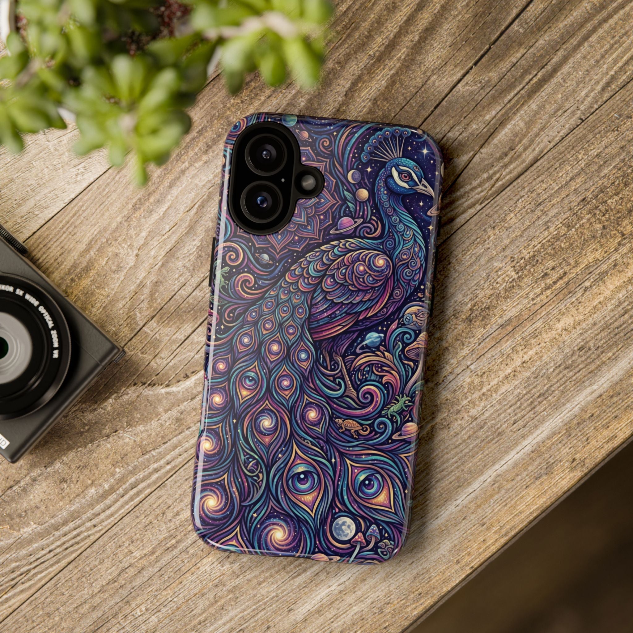 Peacock Mandala Phone Case — Protective Tough Case with Mystic Boho Design