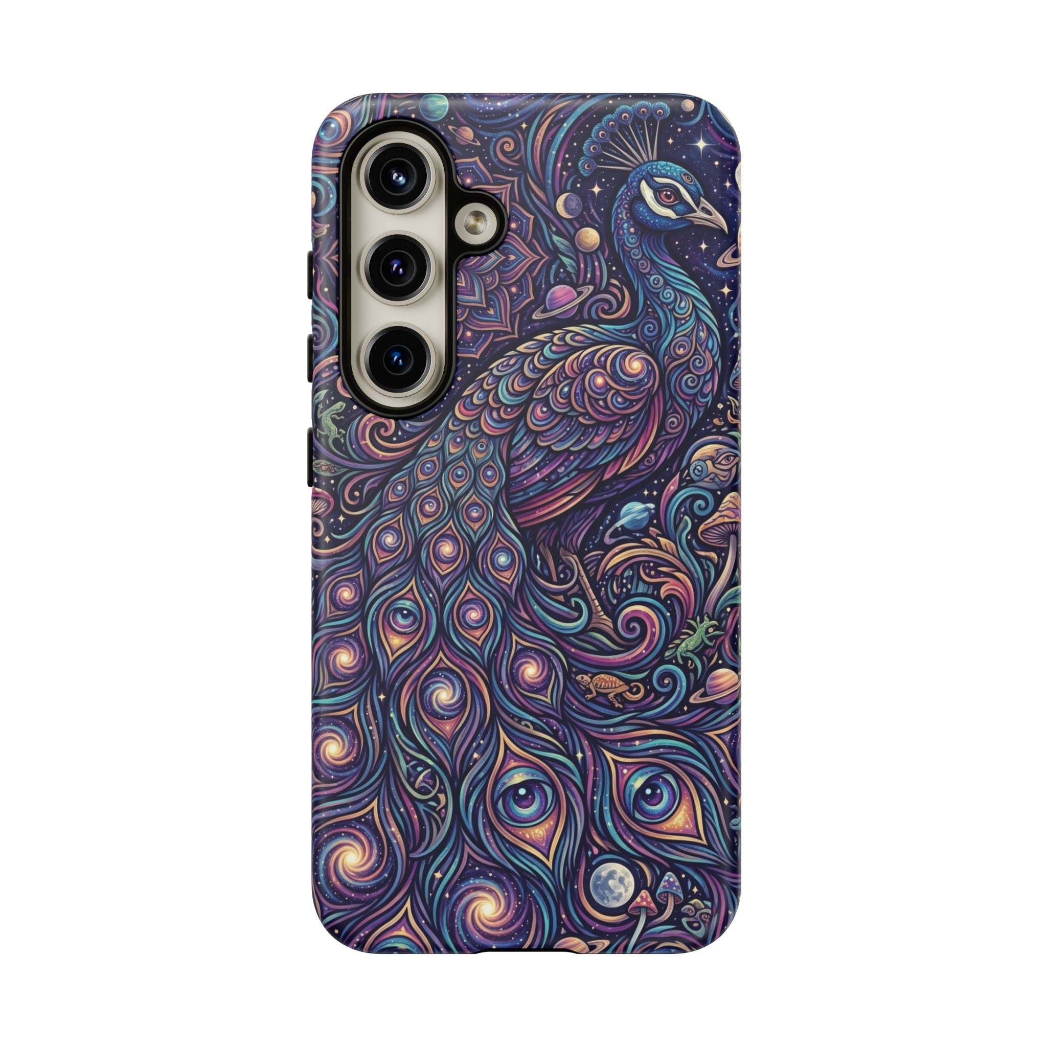 Peacock Mandala Phone Case — Protective Tough Case with Mystic Boho Design