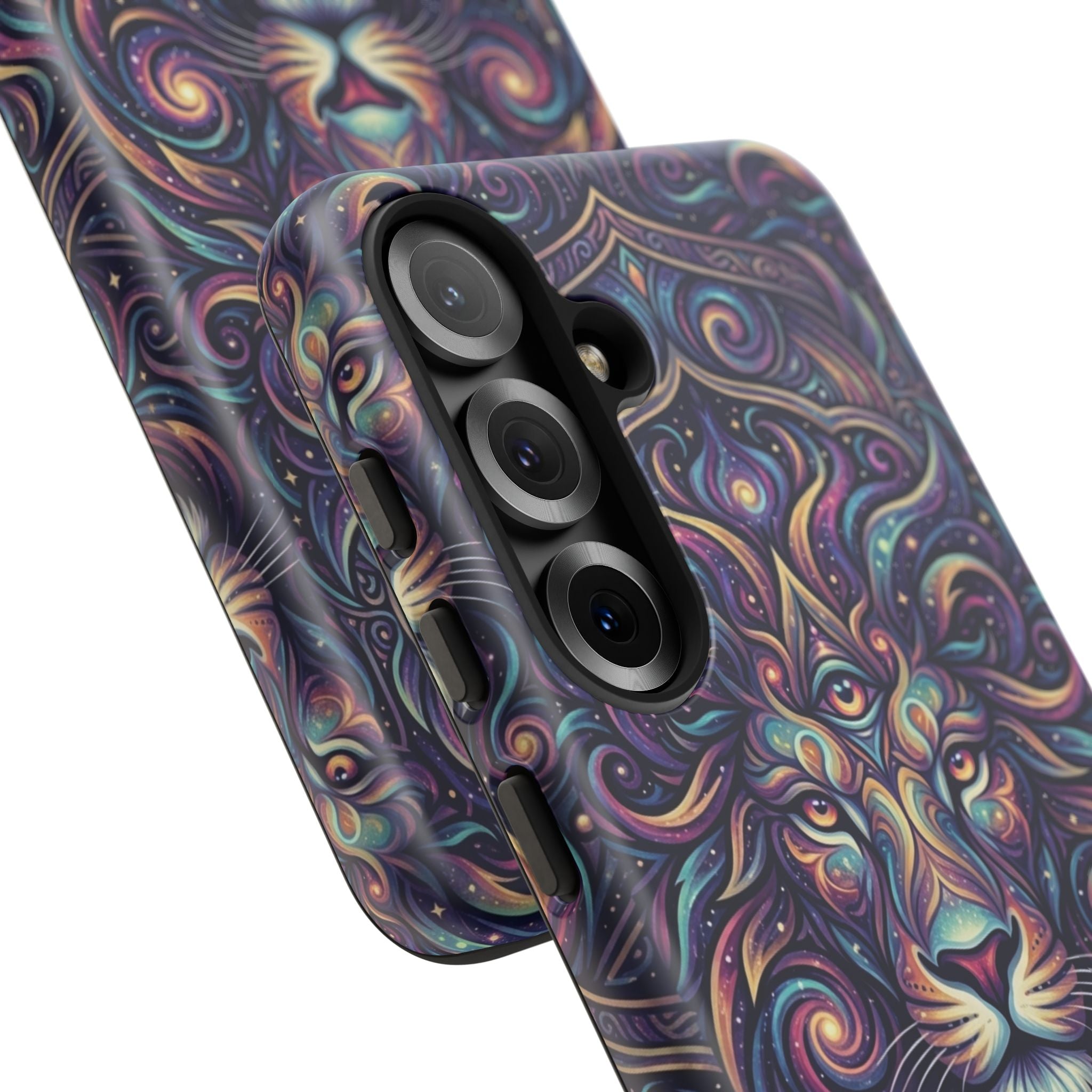 Lion Mandala Phone Case — Psychedelic Swirl Protective Cover