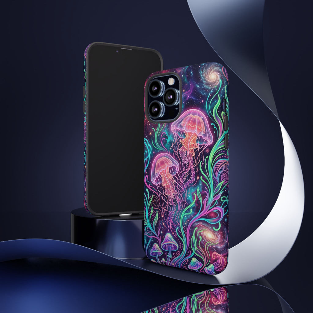 Jellyfish Galaxy Phone Case – Neon Sea Mushroom Tough Case