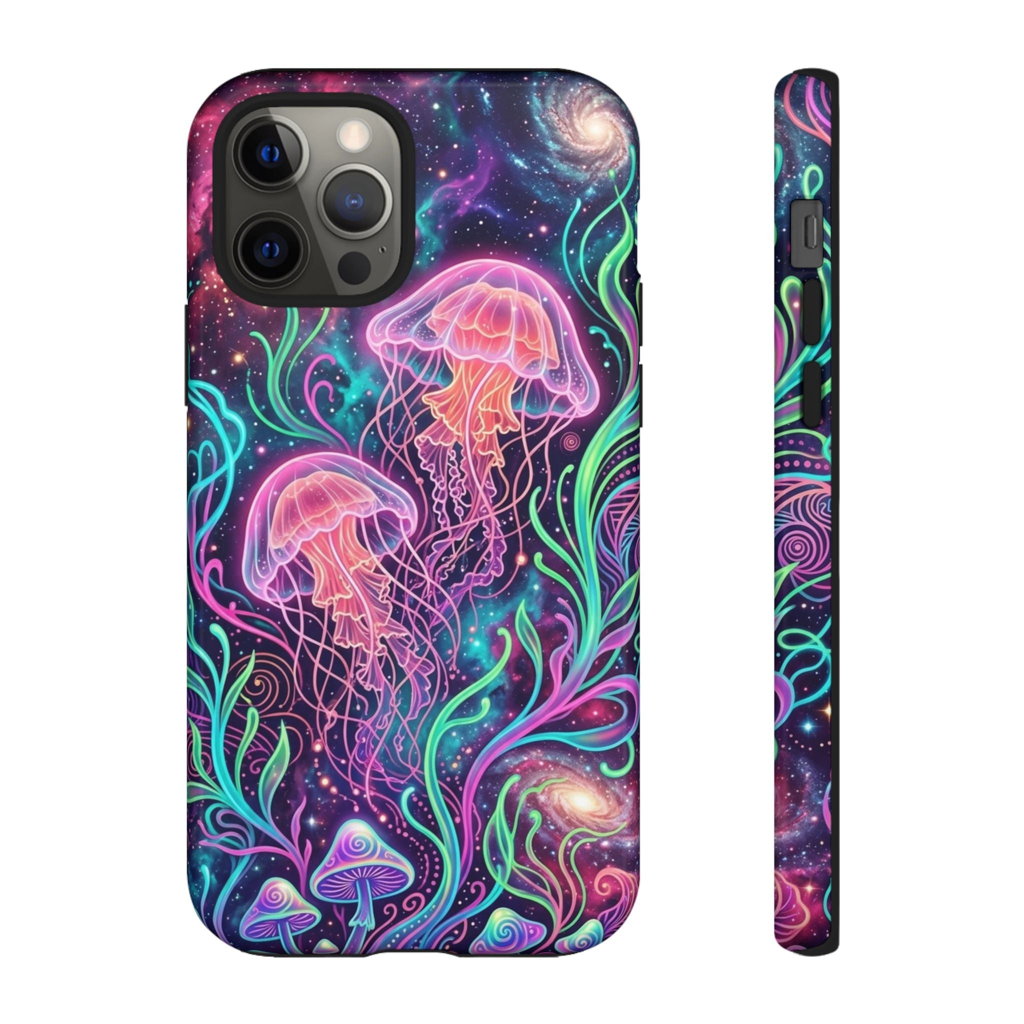 Jellyfish Galaxy Phone Case – Neon Sea Mushroom Tough Case