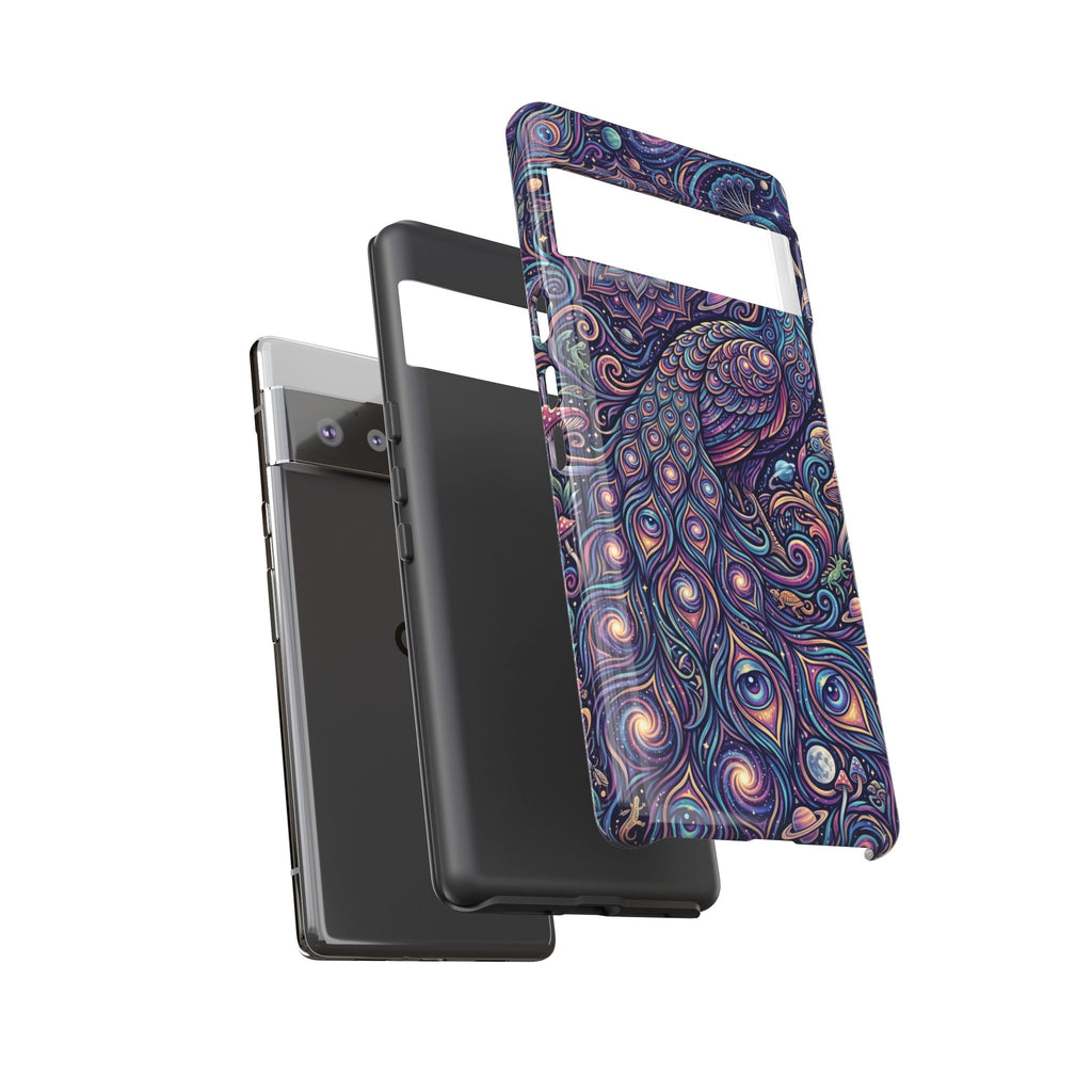 Peacock Mandala Phone Case — Protective Tough Case with Mystic Boho Design