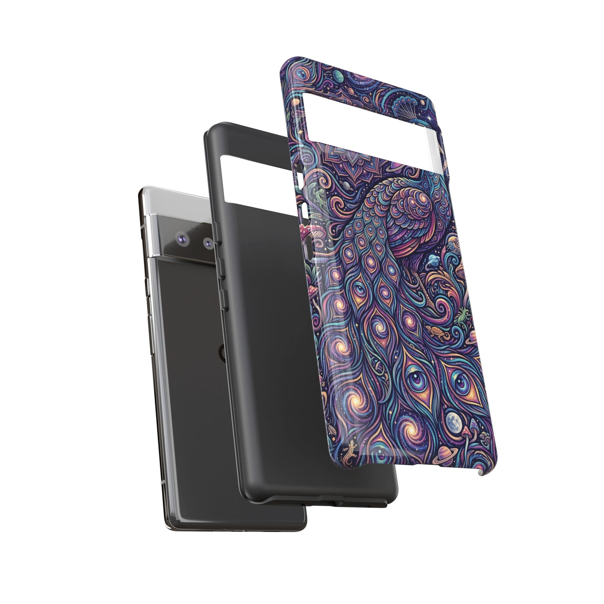 Peacock Mandala Phone Case — Protective Tough Case with Mystic Boho Design