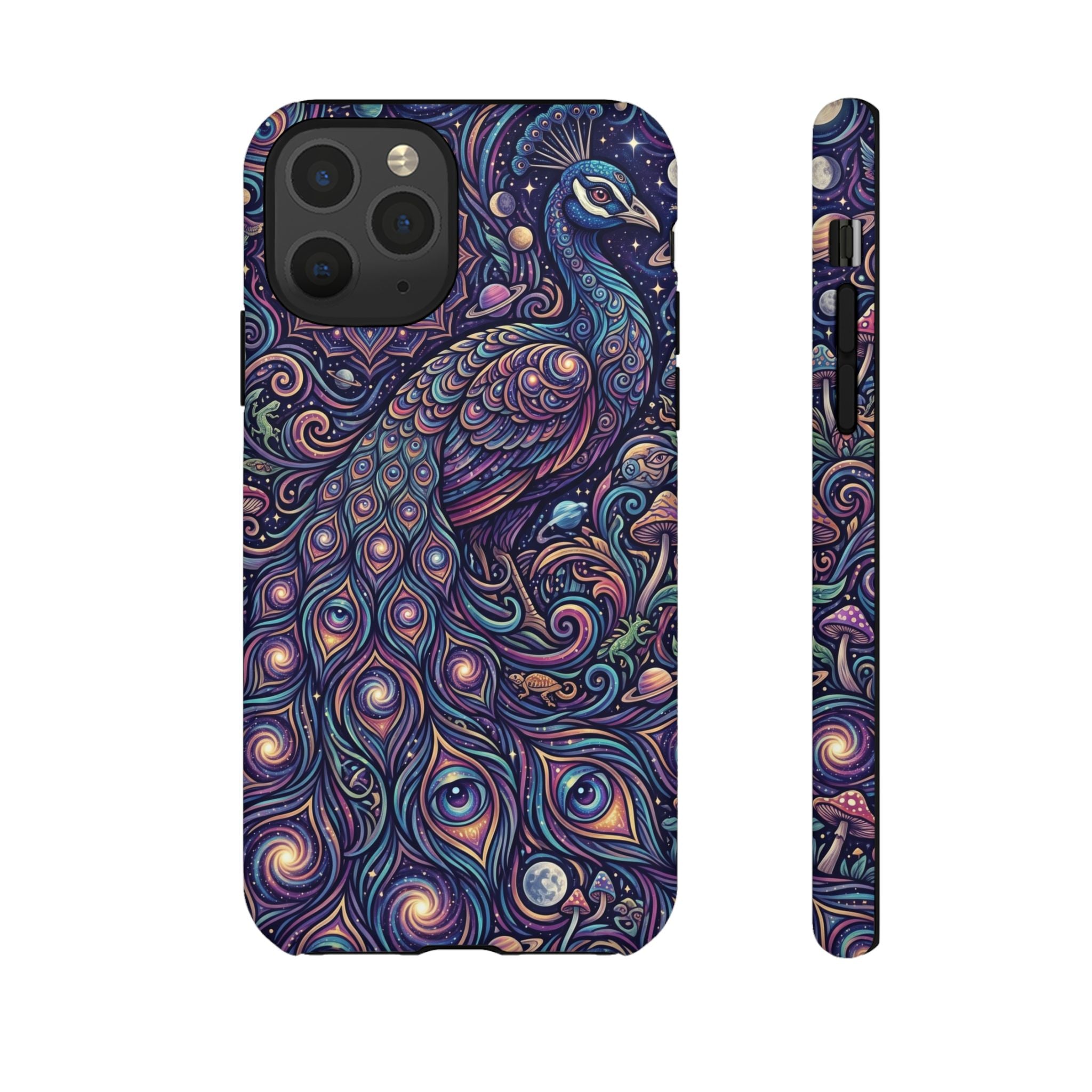 Peacock Mandala Phone Case — Protective Tough Case with Mystic Boho Design