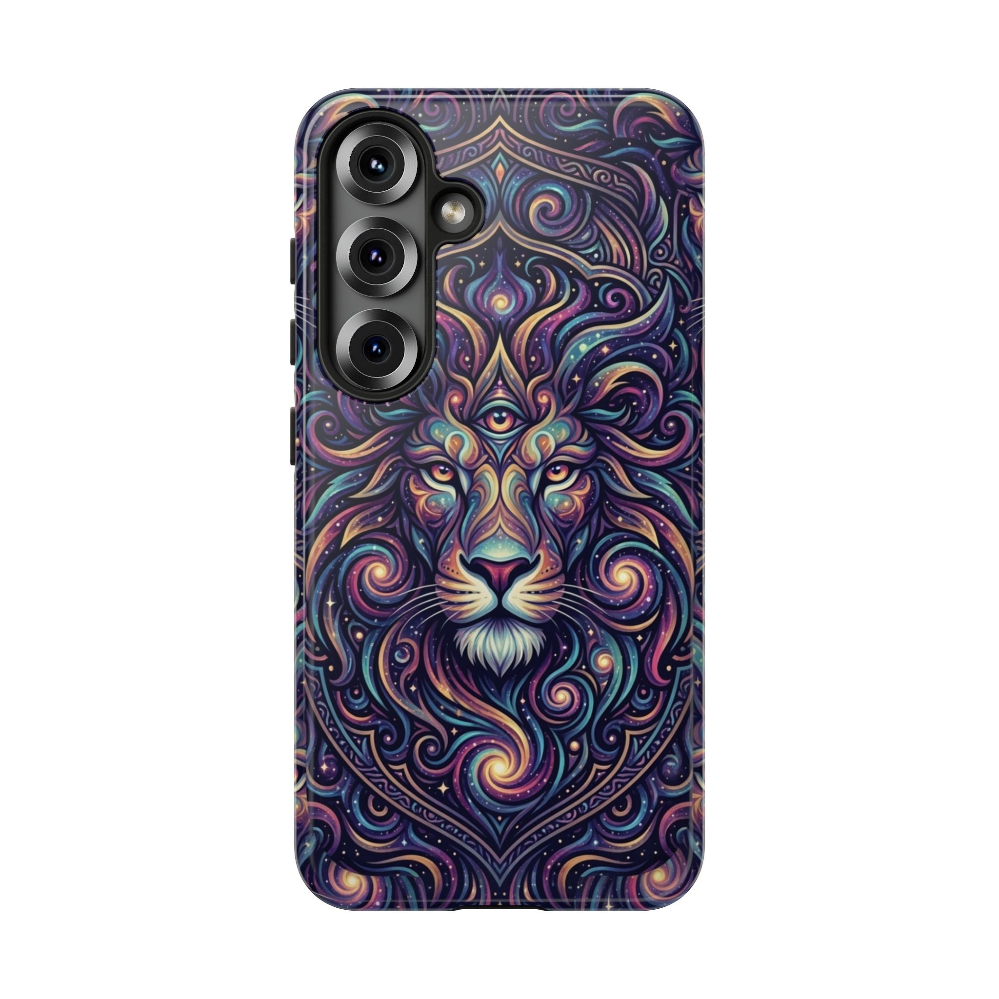 Lion Mandala Phone Case — Psychedelic Swirl Protective Cover
