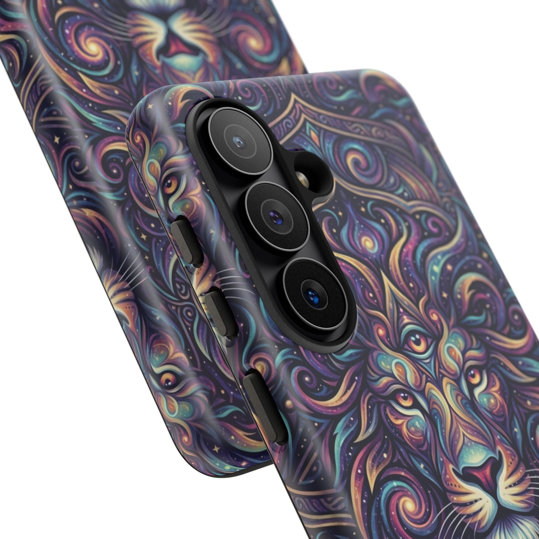 Lion Mandala Phone Case — Psychedelic Swirl Protective Cover