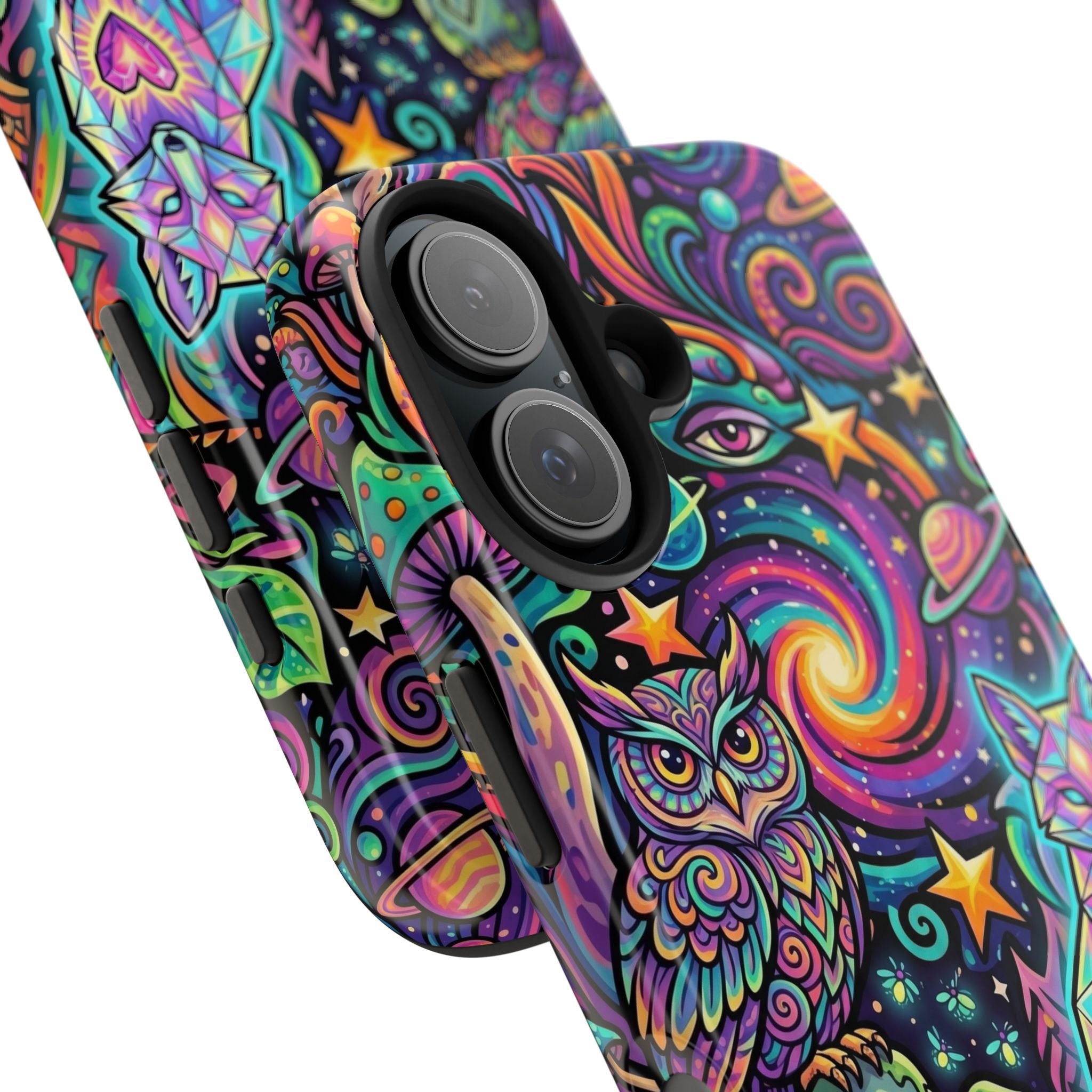 Psychedelic Owl/Wolf Tough Phone Cases